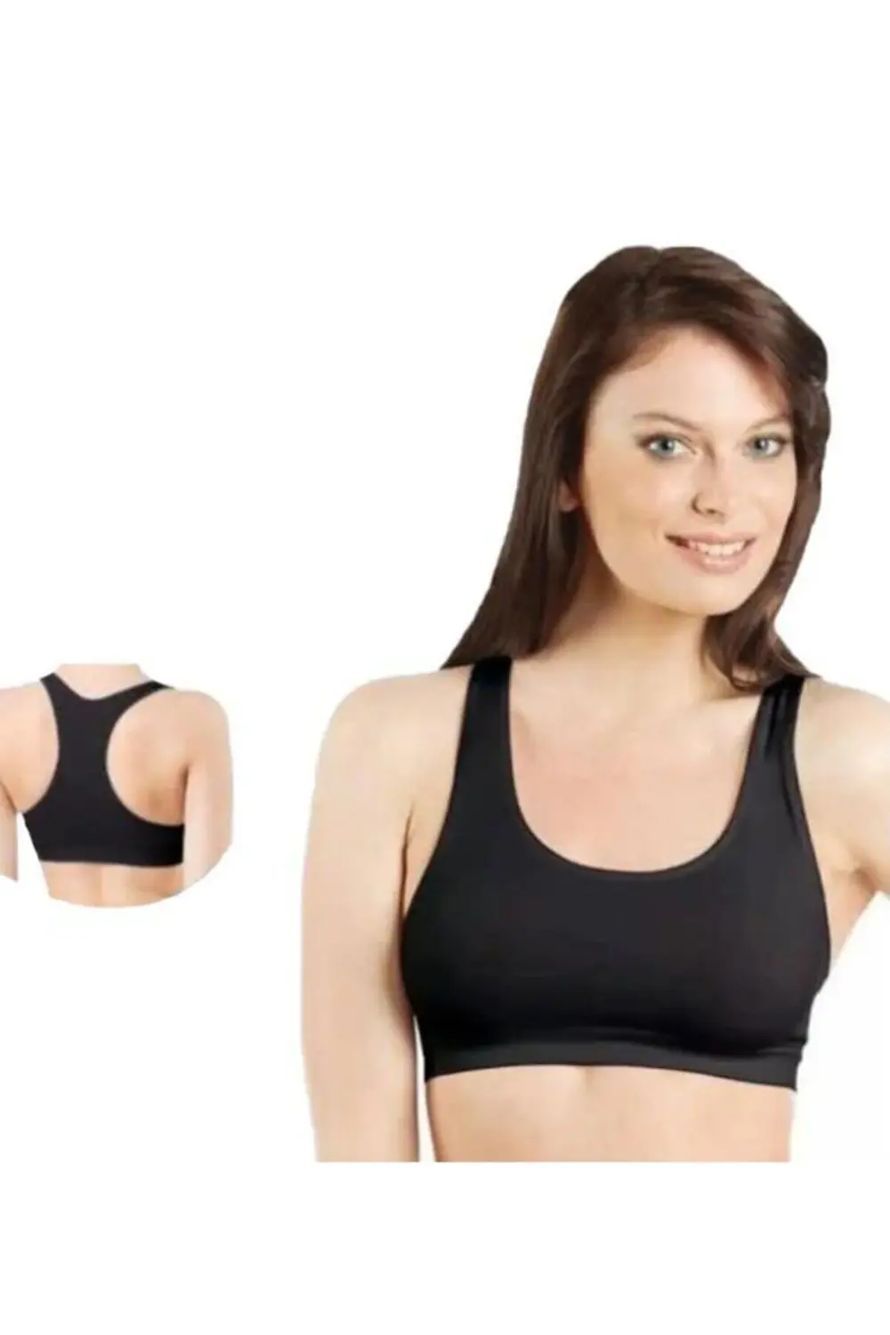Kadın Siyah Elite Life 777 Dikişsiz Destekli Sporcu Büstiyer