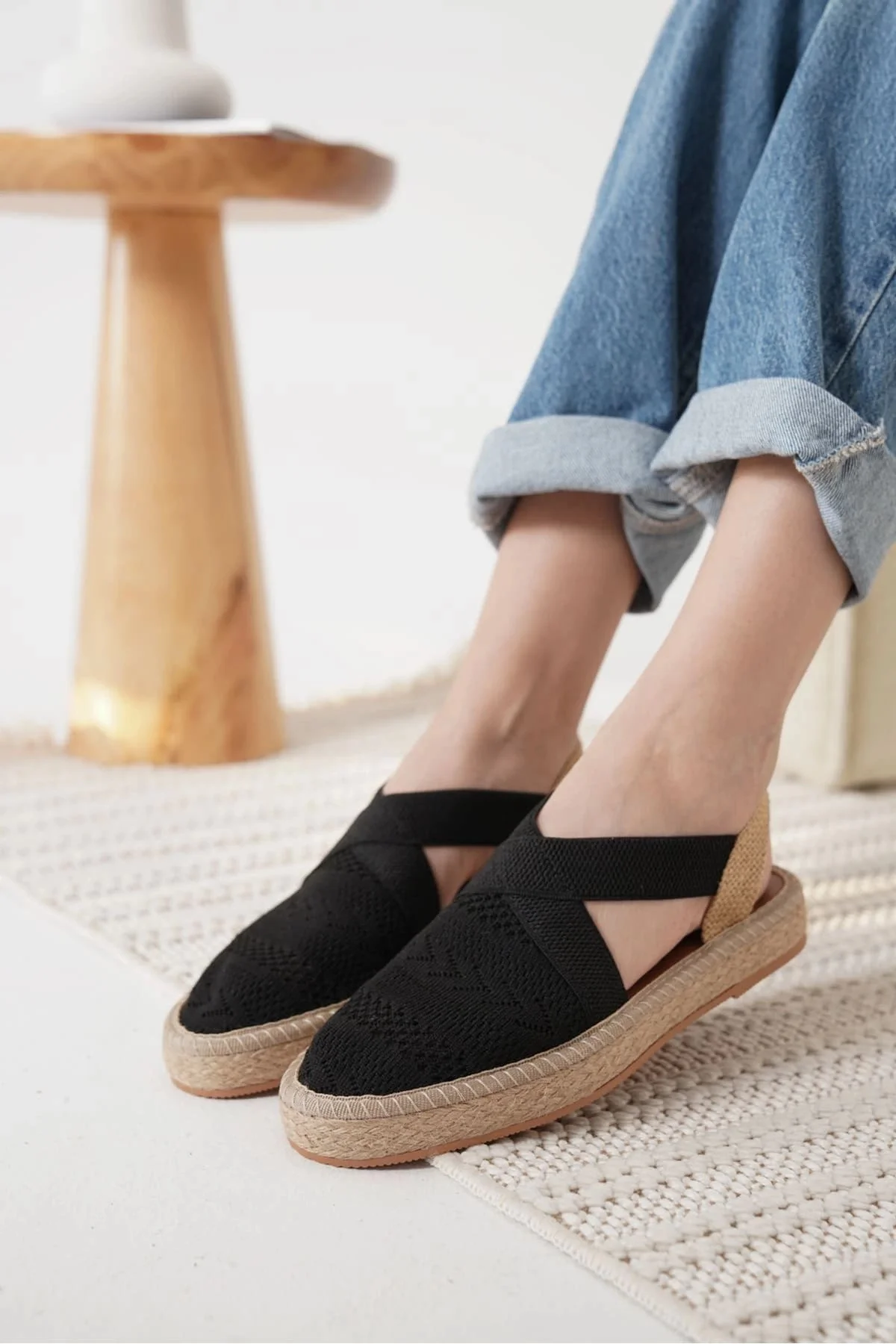 Kadın Siyah Espadril Ayakkabı TR19MY01A