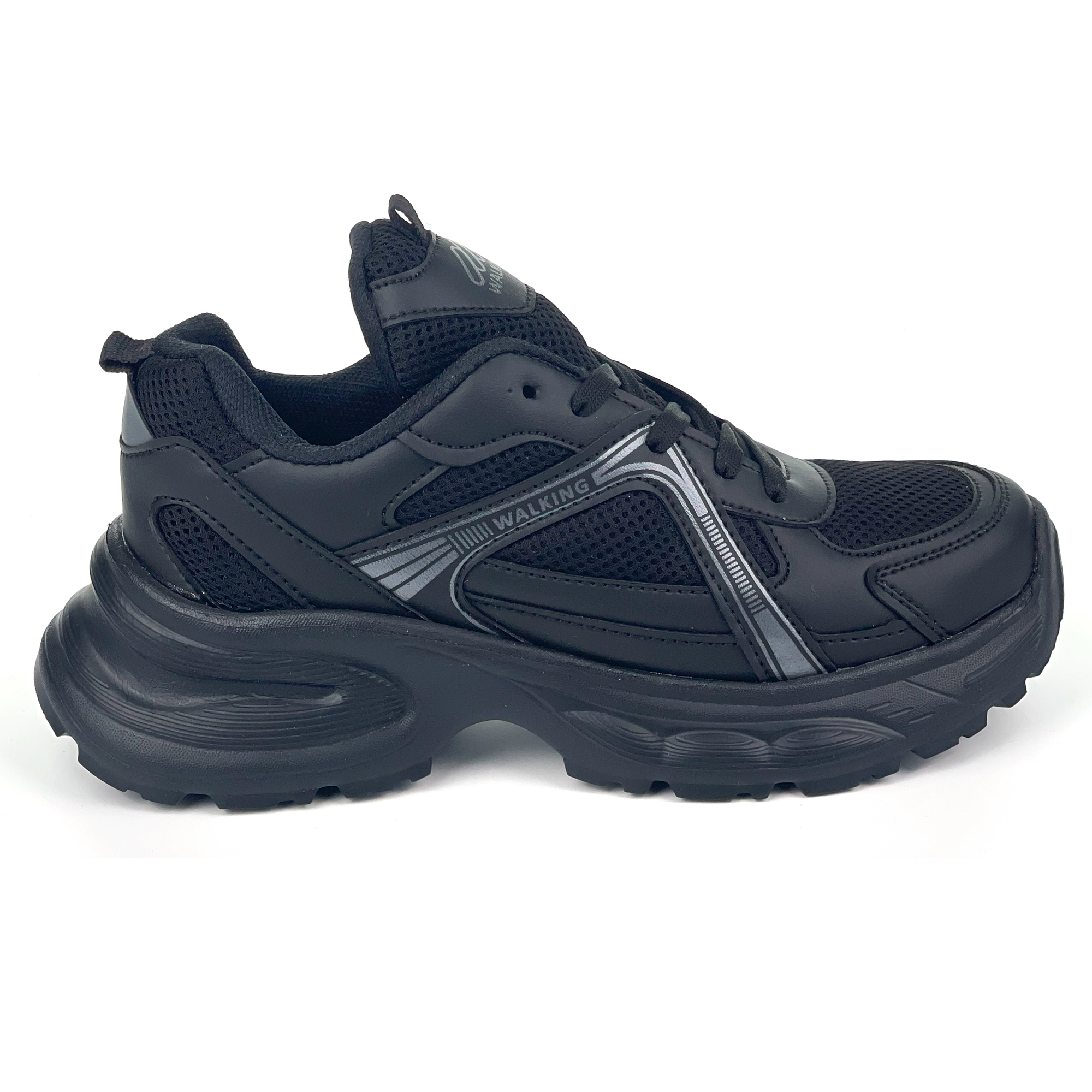 Kadın Siyah Füme Hafif Fileli Günlük Rahat Sneaker Spor Ayakkabı