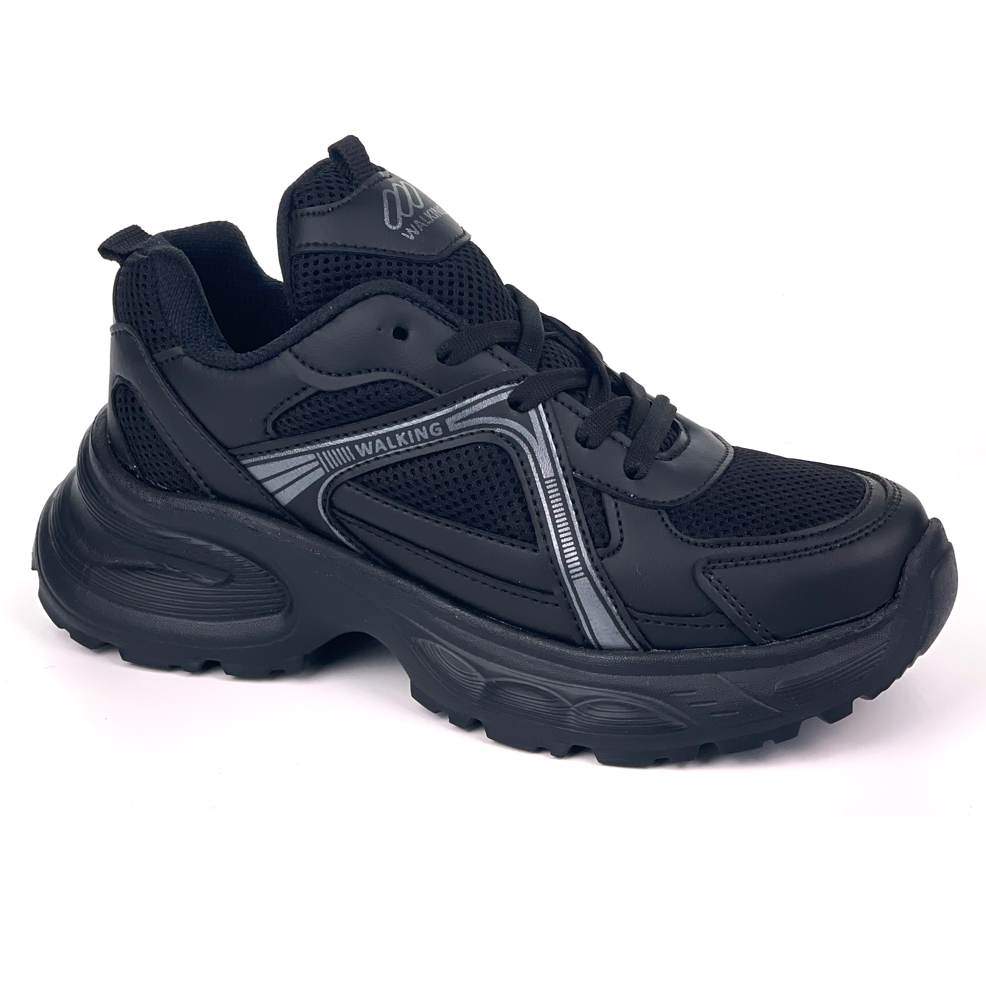 Kadın Siyah Füme Hafif Fileli Günlük Rahat Sneaker Spor Ayakkabı