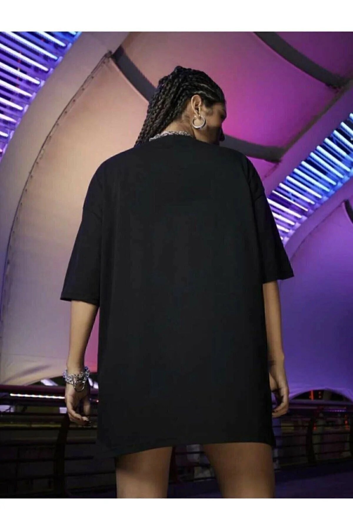 Kadın Siyah Güneş Ay Baskılı Oversize Penye T-shirt Tişört Fiyatı, Yorumları ve Özellikleri