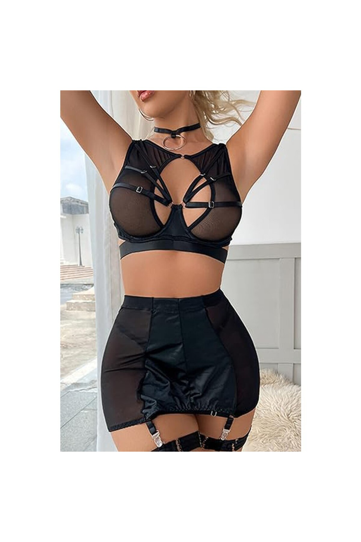 Kadın Siyah Iç Çamaşır Takımı - 8466