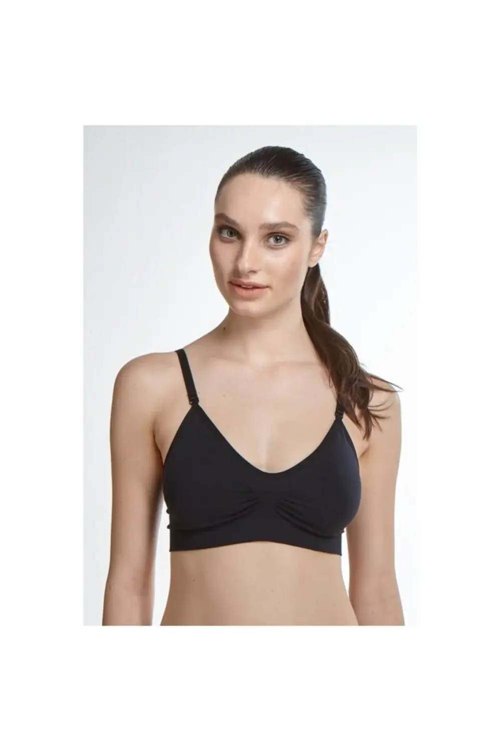 Kadın Siyah İnce Askılı Pedli Bustiyer 5316