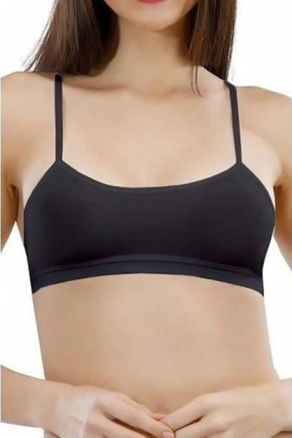 Kadın Siyah Ip Askılı Seamless Dikişsiz Büstiyer Yeni Sezon (1 Ad