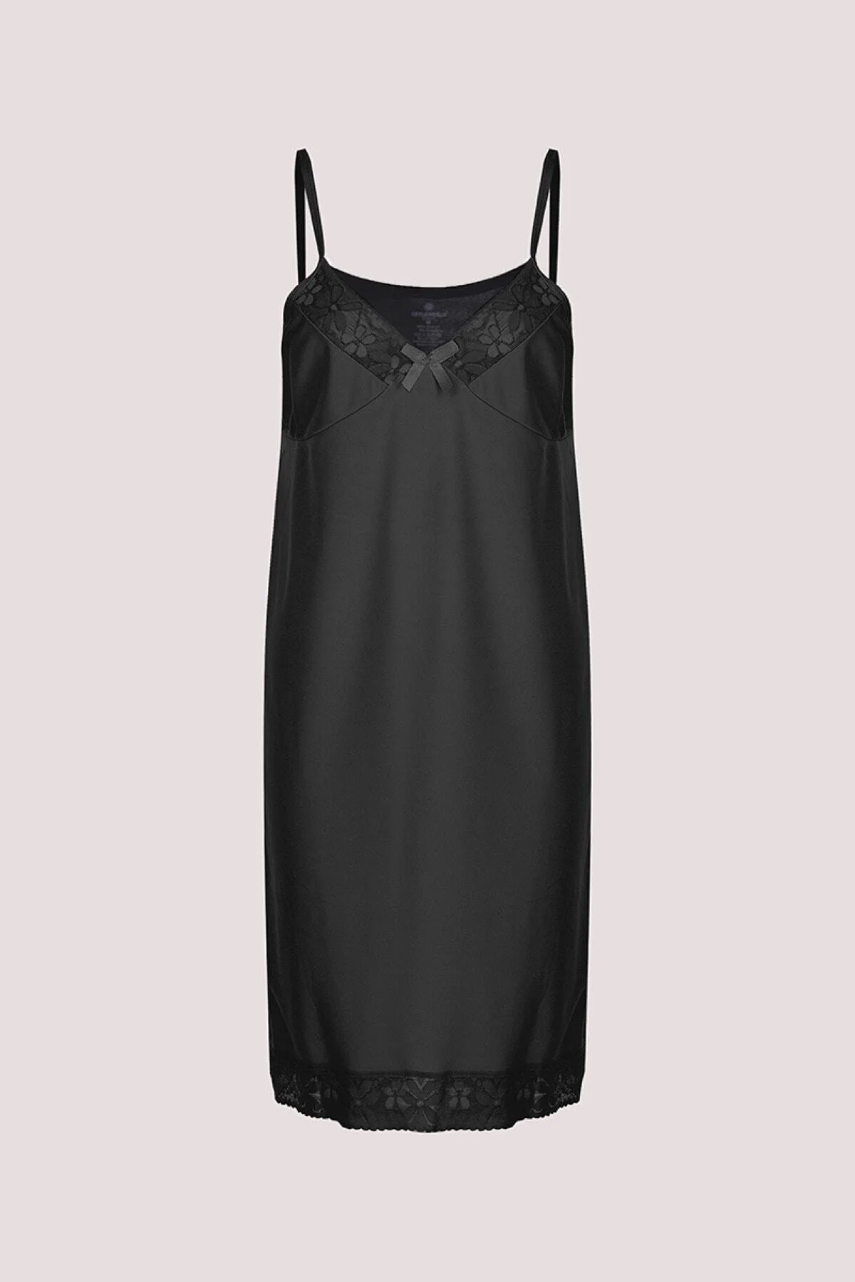 Kadın Siyah Jarse İp Askılı Kombinezon 3'lü Gkc263