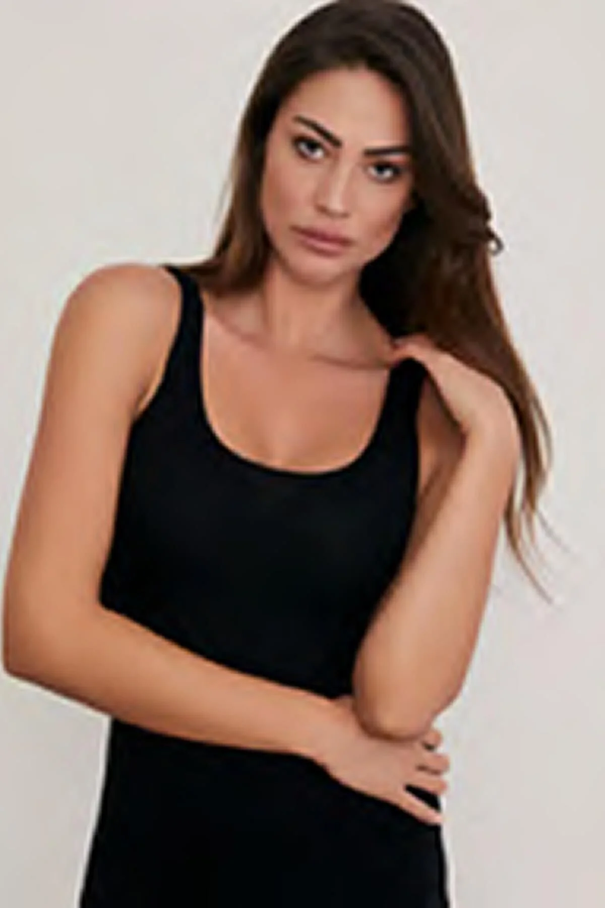 Kadın Siyah Kalın Askılı Atlet Lngesb-611sıyah