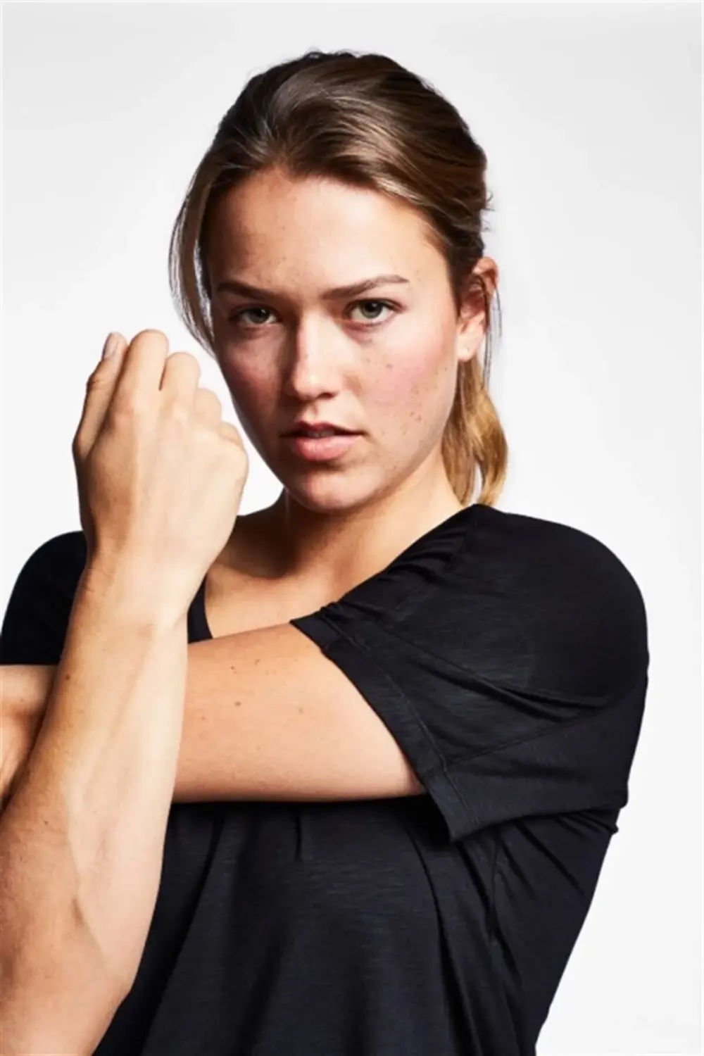 Kadın Siyah Kısa Kollu T-shirt 19n-2139