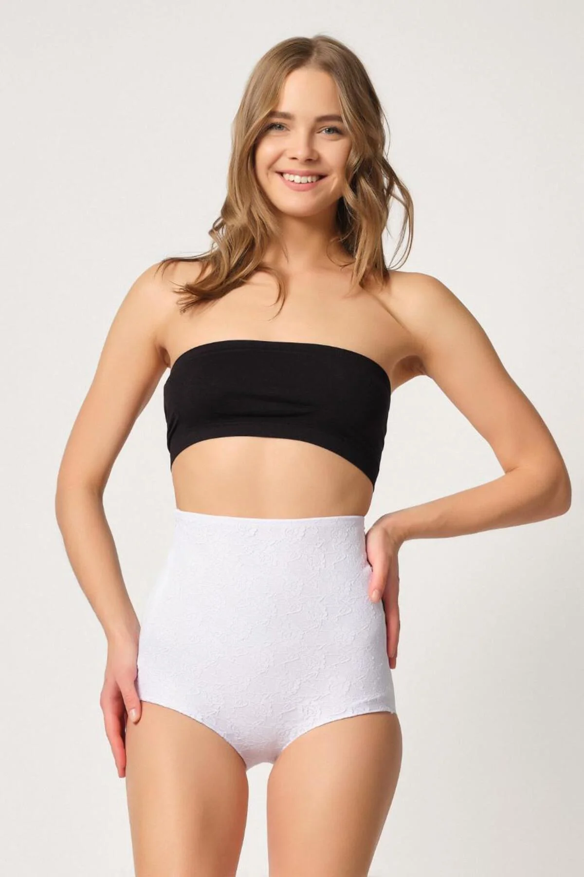 BEYAZ MI 2842 Lazer Dantelli Slip Korse