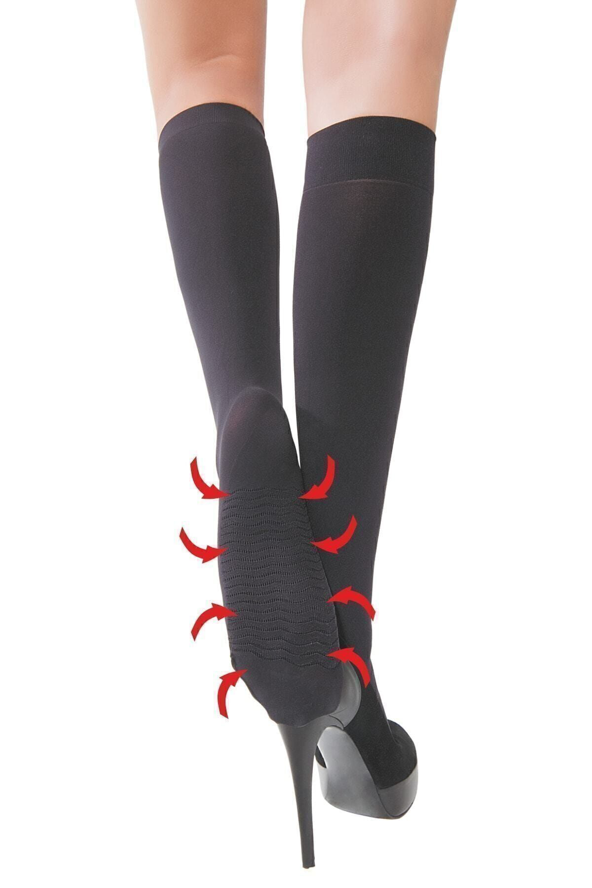 Kadın Siyah Masaj Özellikli Dizaltı Çorap 6'lı