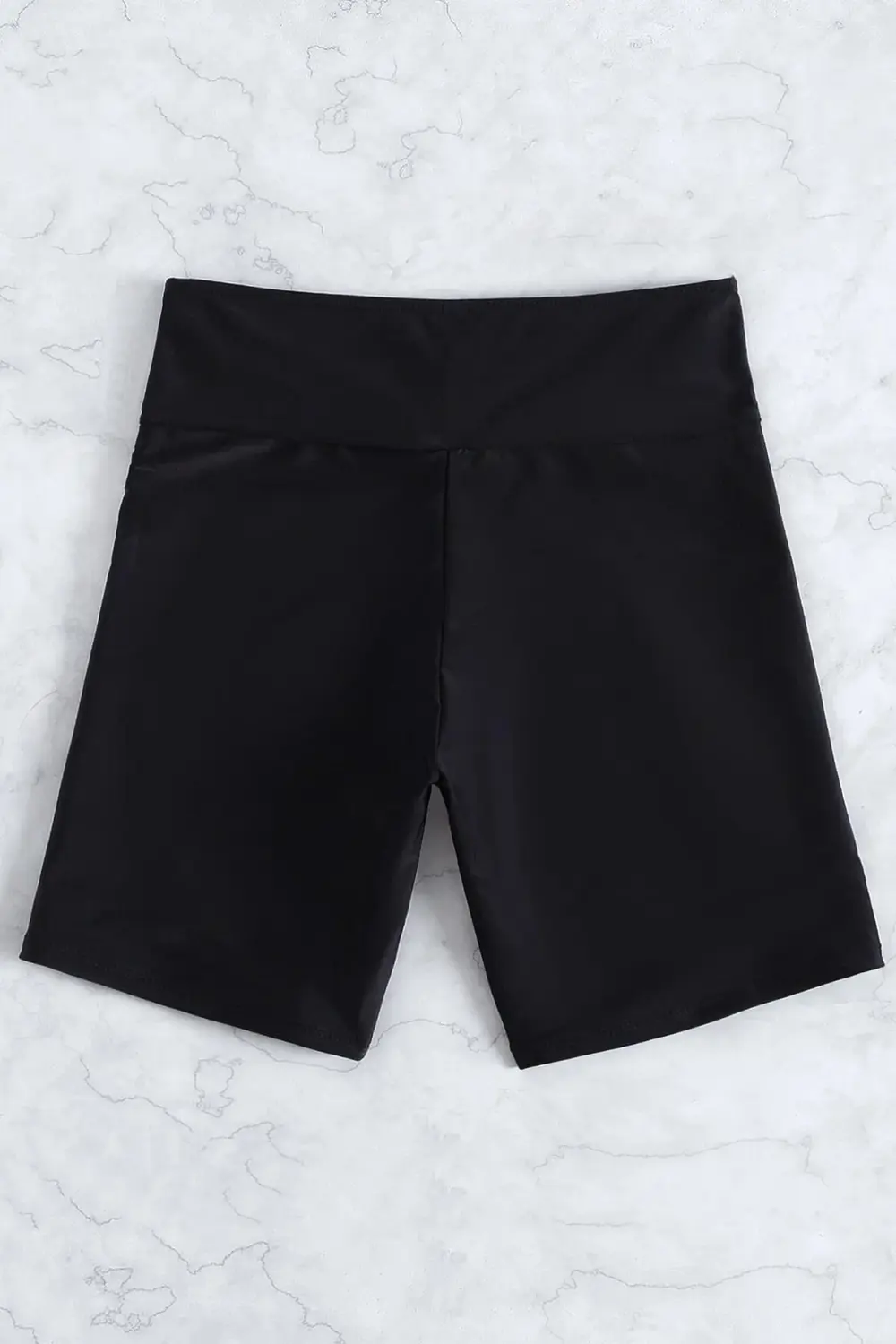 Kadın Siyah Önden Bağcıklı Deniz Şortu