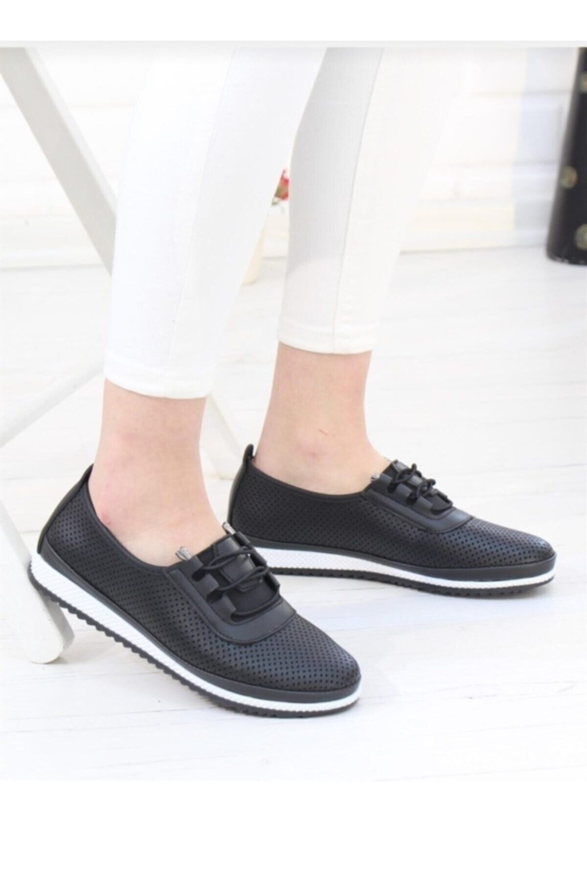 Kadın Siyah Ortopedik Anne Babet Ayakkabı