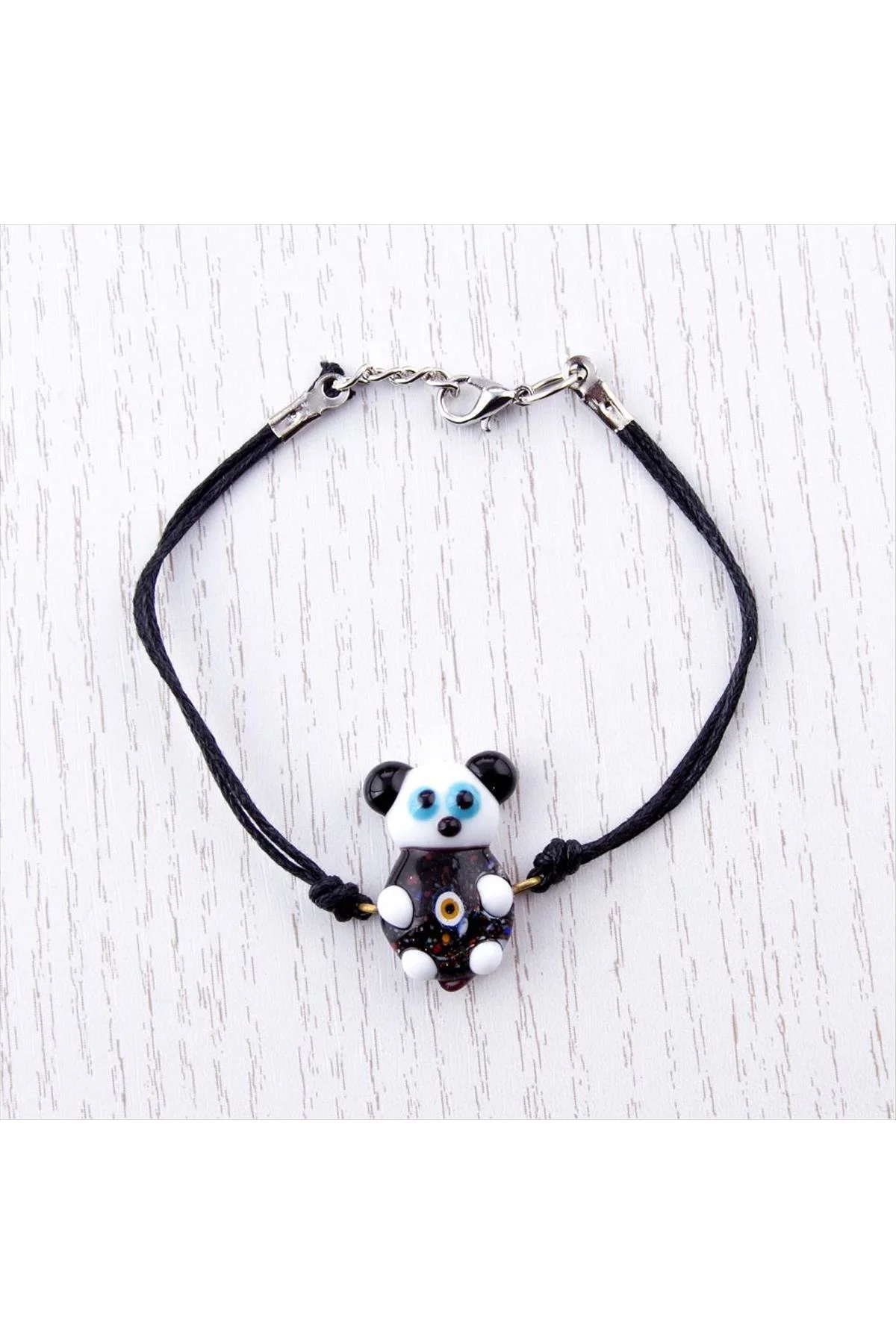 Kadın Siyah Panda Cam Bileklik Kadın Siyah Panda Cam Bileklik