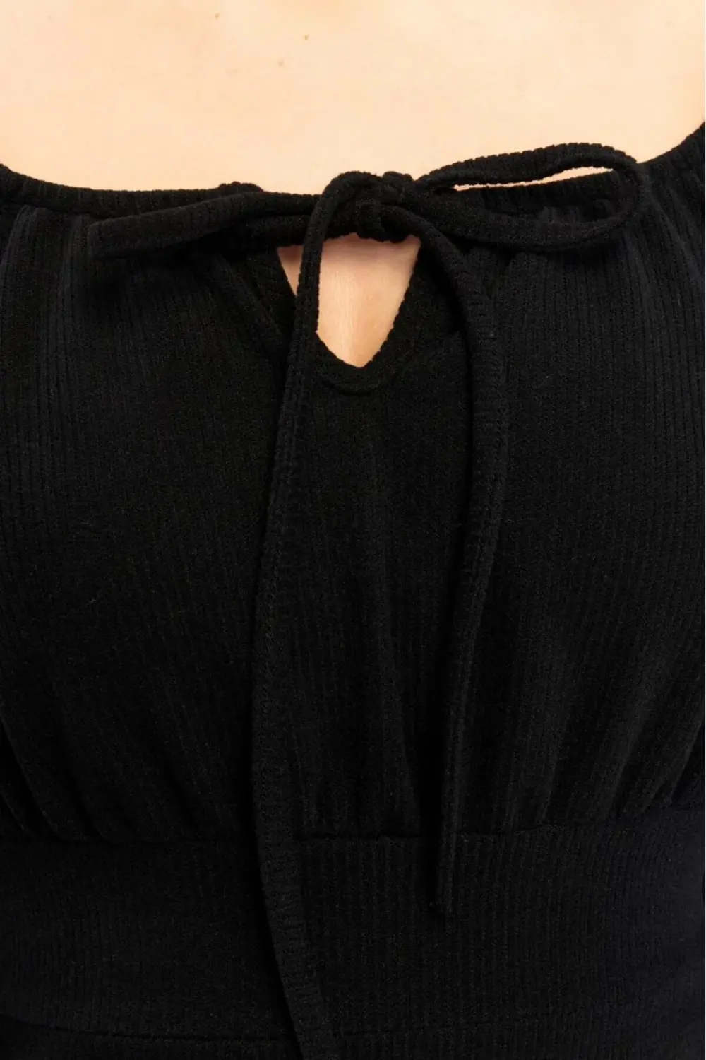 Kadın Siyah Renk Vücuda Oturan Kışlık Örme Siyah Elbise 4499-95