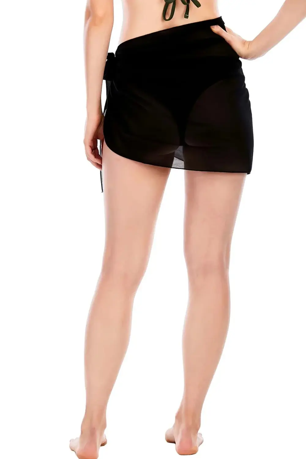 Kadın Siyah Transparan Belden Bağlamalı Pareo