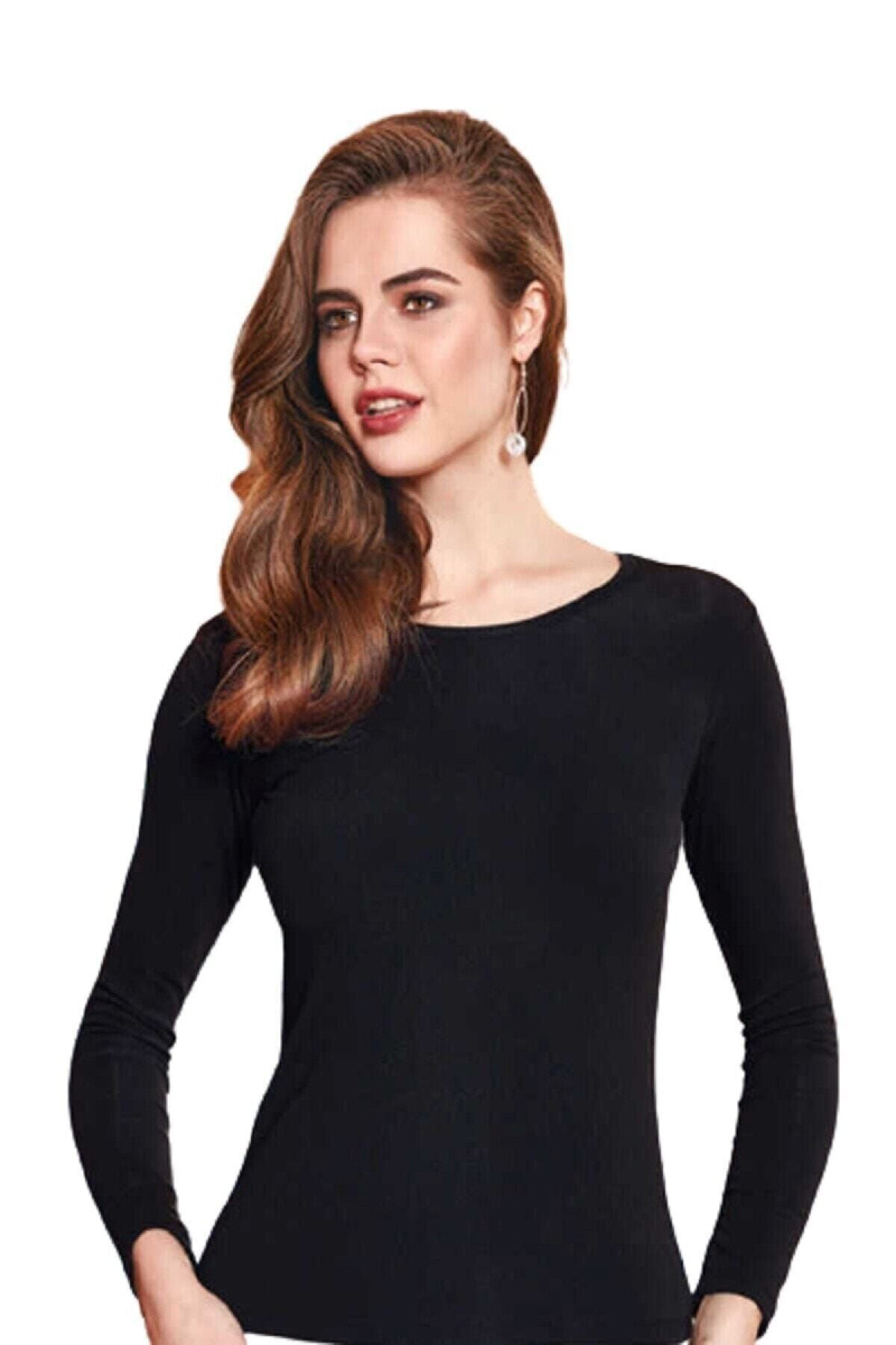 Berrak Kadın Siyah Uzun Kollu Termal Üst İçlik 2'Li