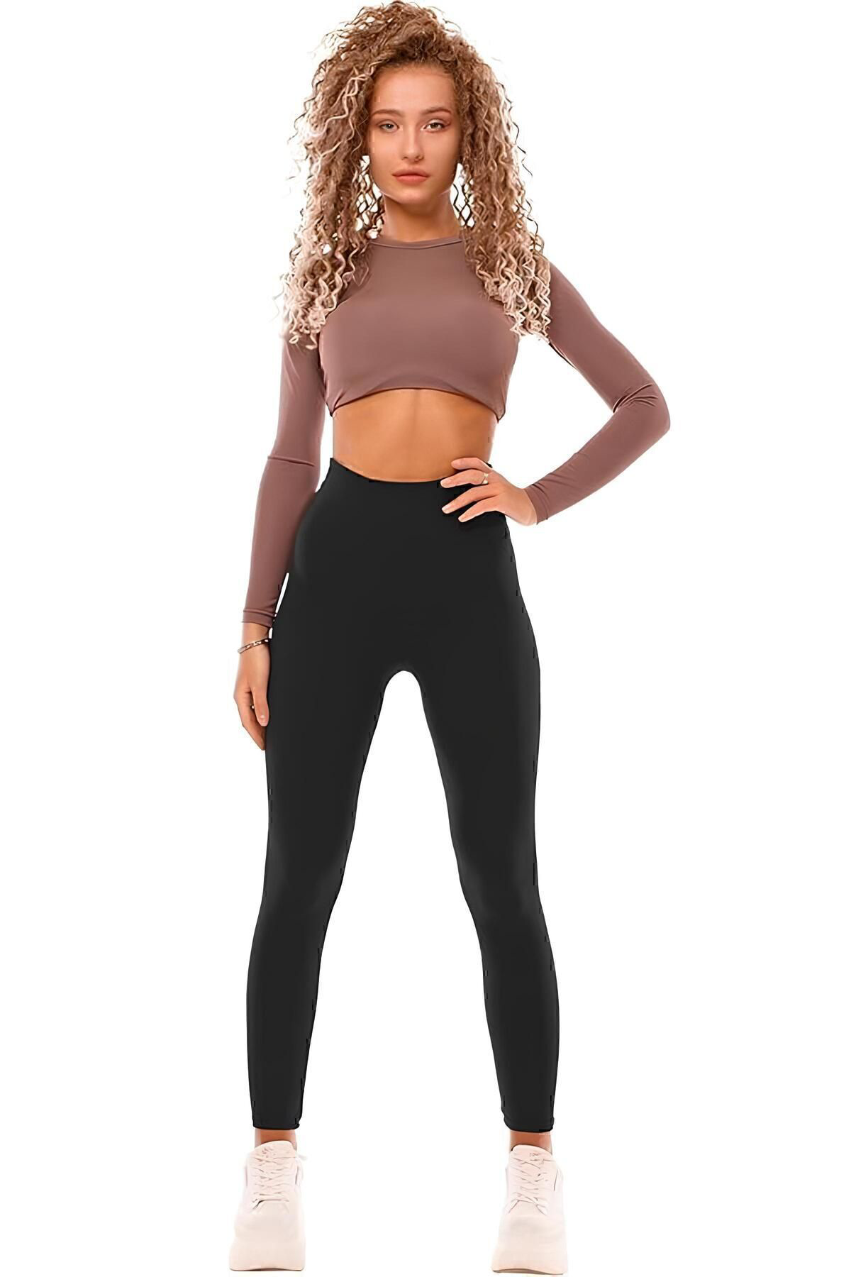 Kadın Siyah Yüksek Bel Toparlayıcı Sıkılaştırıcı Günlük Ve Spor G