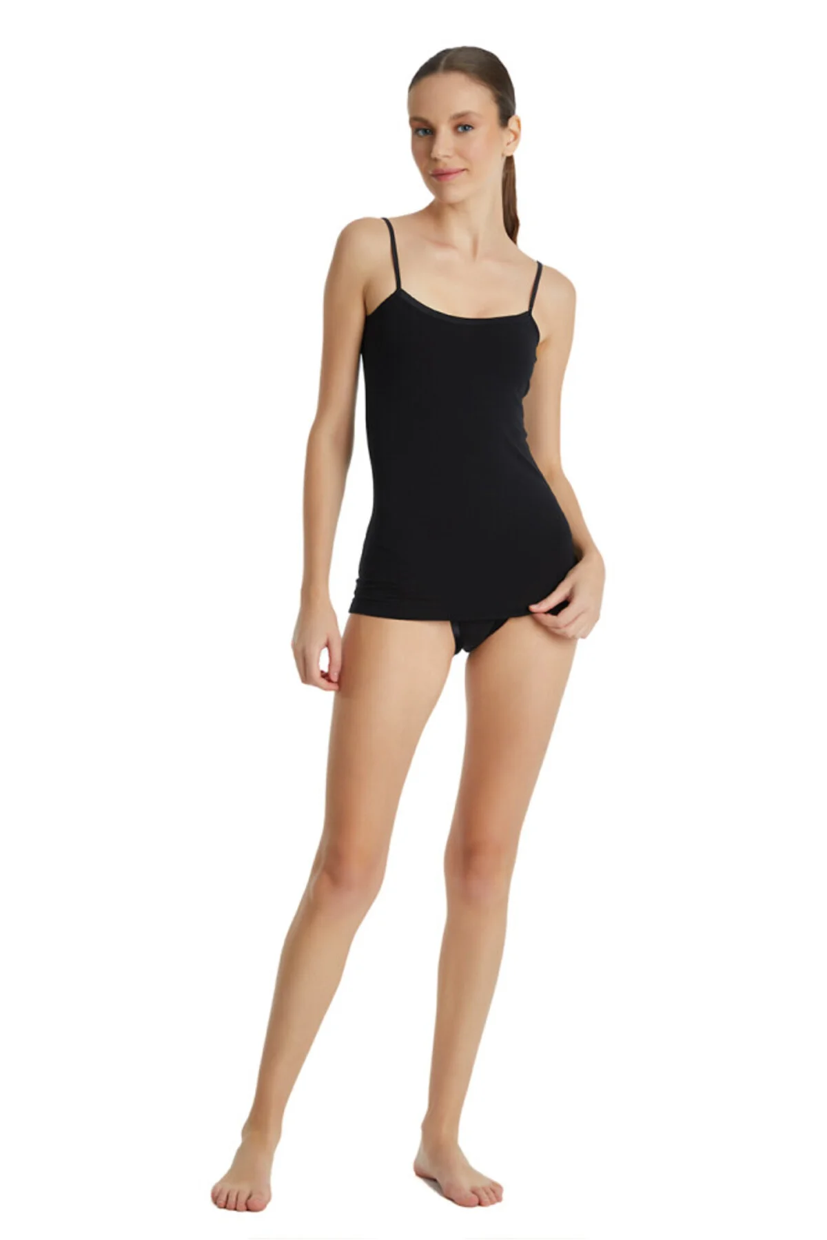 Kadın Slip Aura Satin 1400 - Siyah