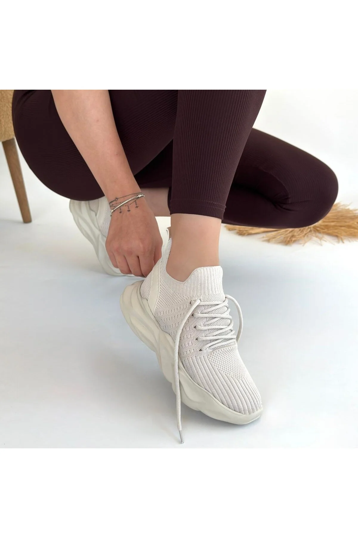 Kadın Sneaker Spor Ayakkabı Bej Rahat Günlük Henta Kadın Sneaker Spor Ayakkabı Bej Rahat Günlük Henta