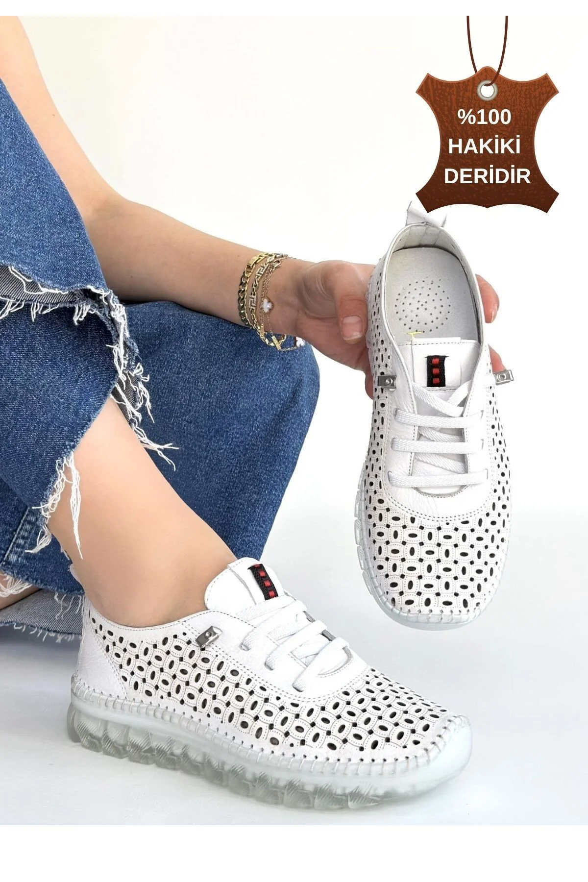 Kadın Sneaker Spor Ayakkabı Beyaz Deri Rahat Günlük Otja Kadın Sneaker Spor Ayakkabı Beyaz Deri Rahat Günlük Otja