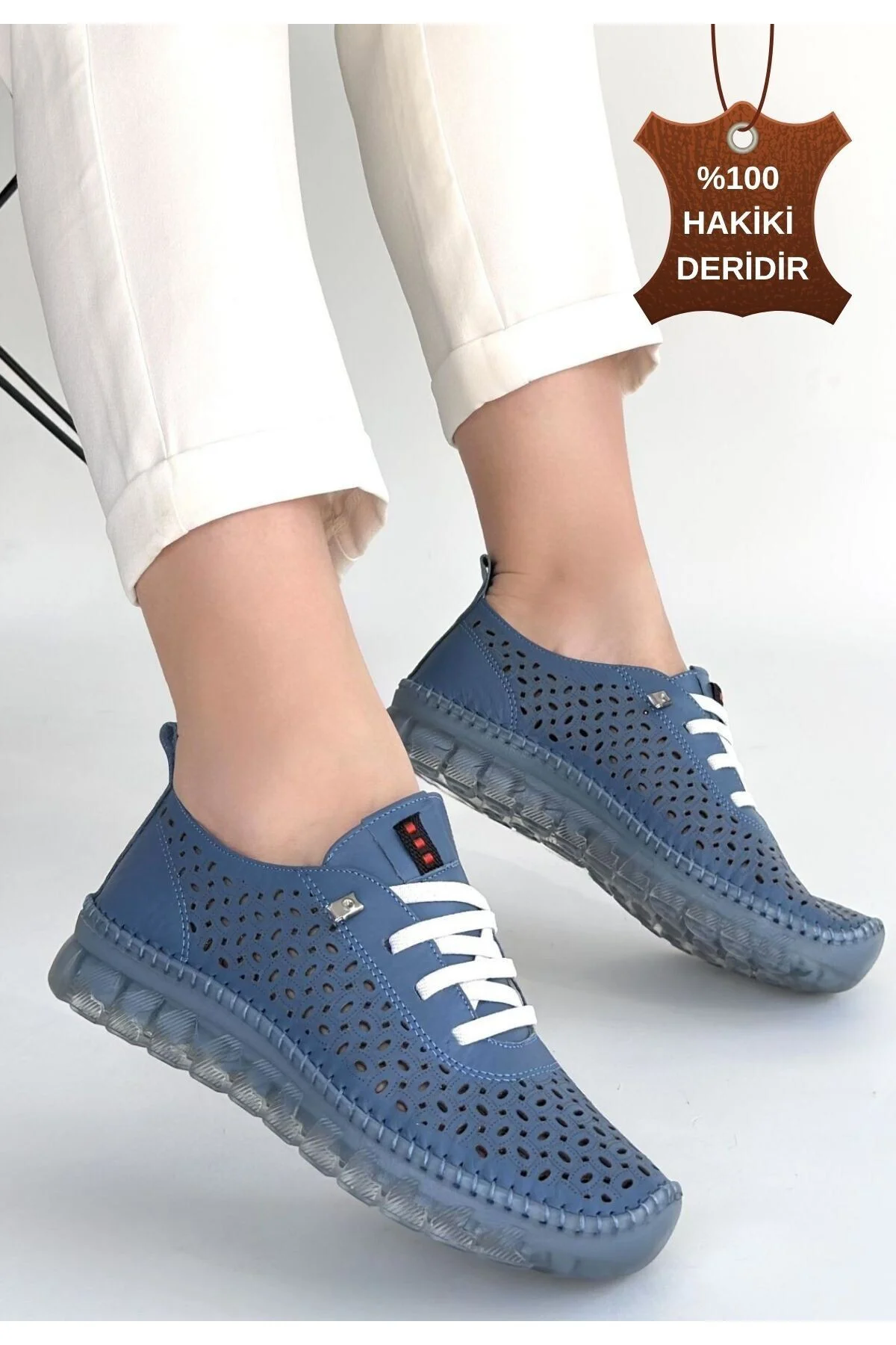 Kadın Sneaker Spor Ayakkabı Mavi Deri Rahat Günlük Otja Kadın Sneaker Spor Ayakkabı Mavi Deri Rahat Günlük Otja