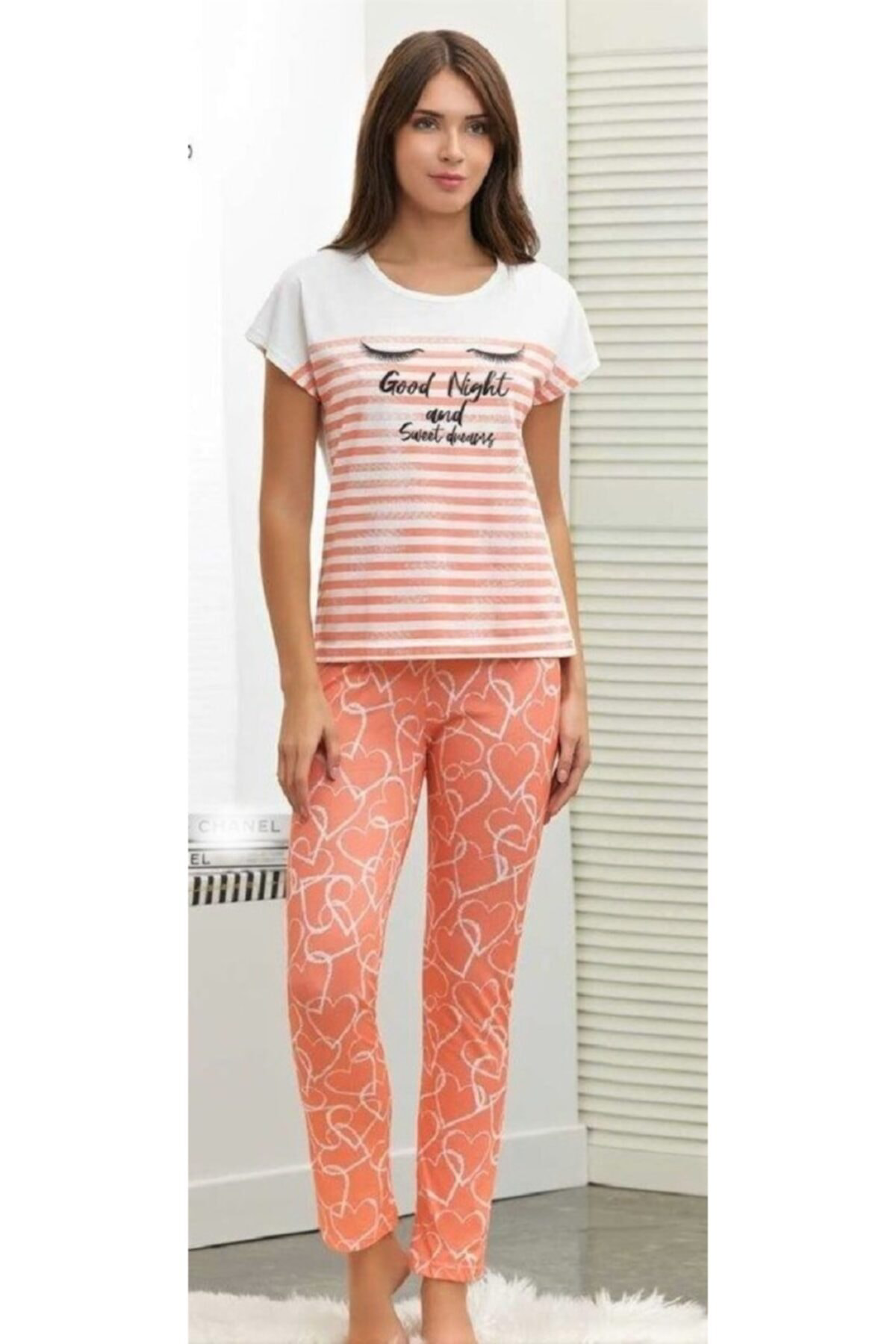 Kadın Somon Pijama Takımı