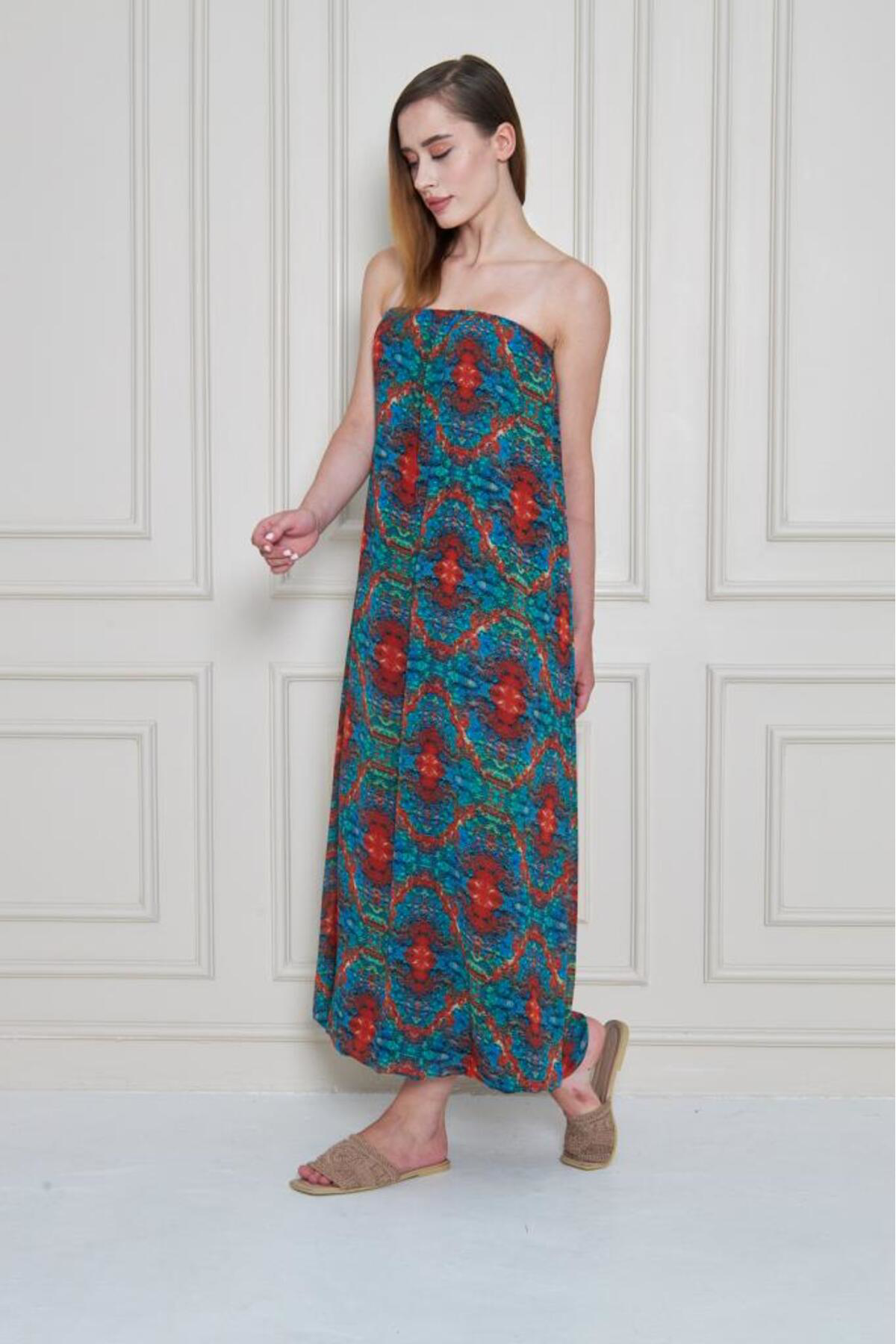 Pasaklı Giyim Kadın Straplez Astarlı Şifon Midi Yazlık Elbise 3753374 Pasaklı Giyim Kadın Straplez Astarlı Şifon Midi Yazlık Elbise 3753374