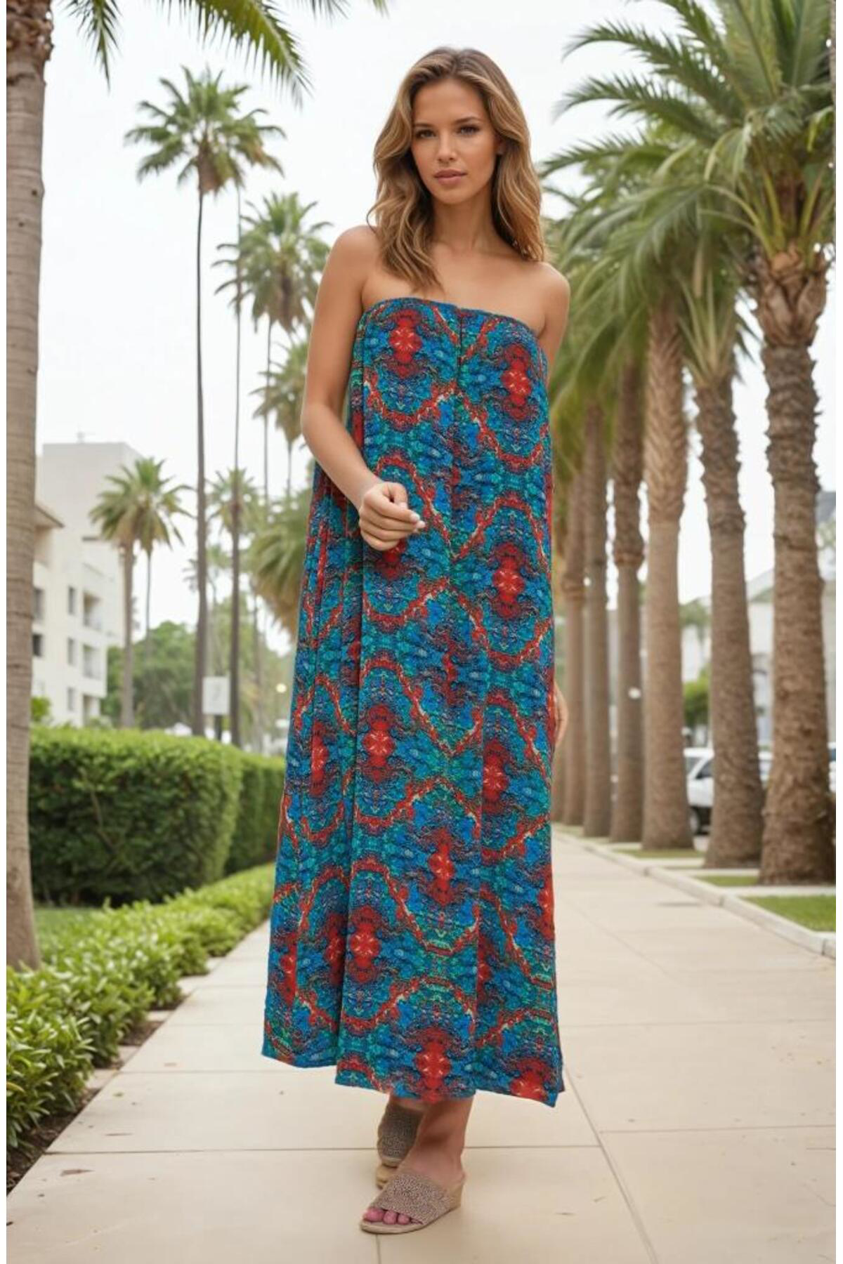 Pasaklı Giyim Kadın Straplez Astarlı Şifon Midi Yazlık Elbise 3753374 Pasaklı Giyim Kadın Straplez Astarlı Şifon Midi Yazlık Elbise 3753374