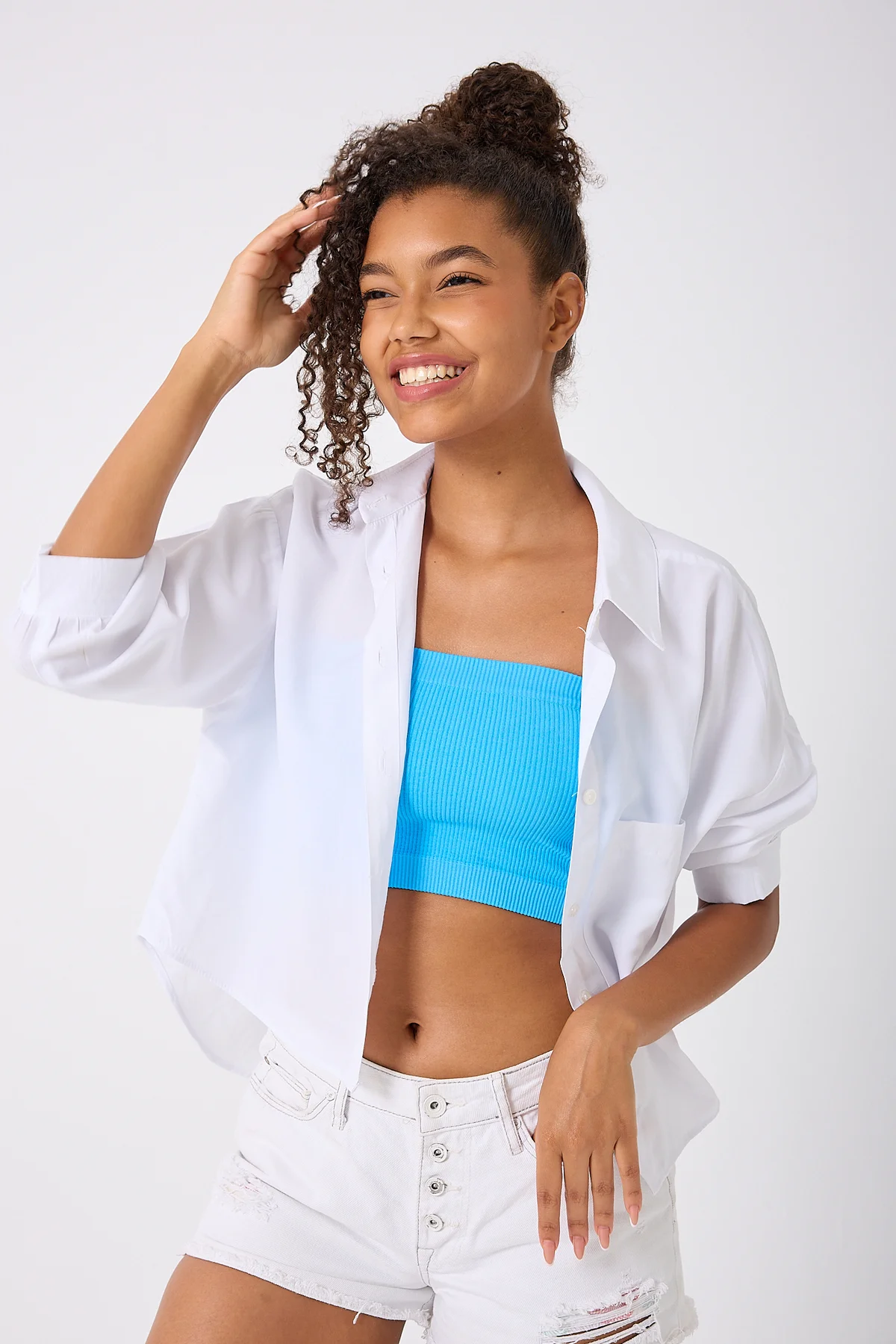 Kadın Straplez Crop Top