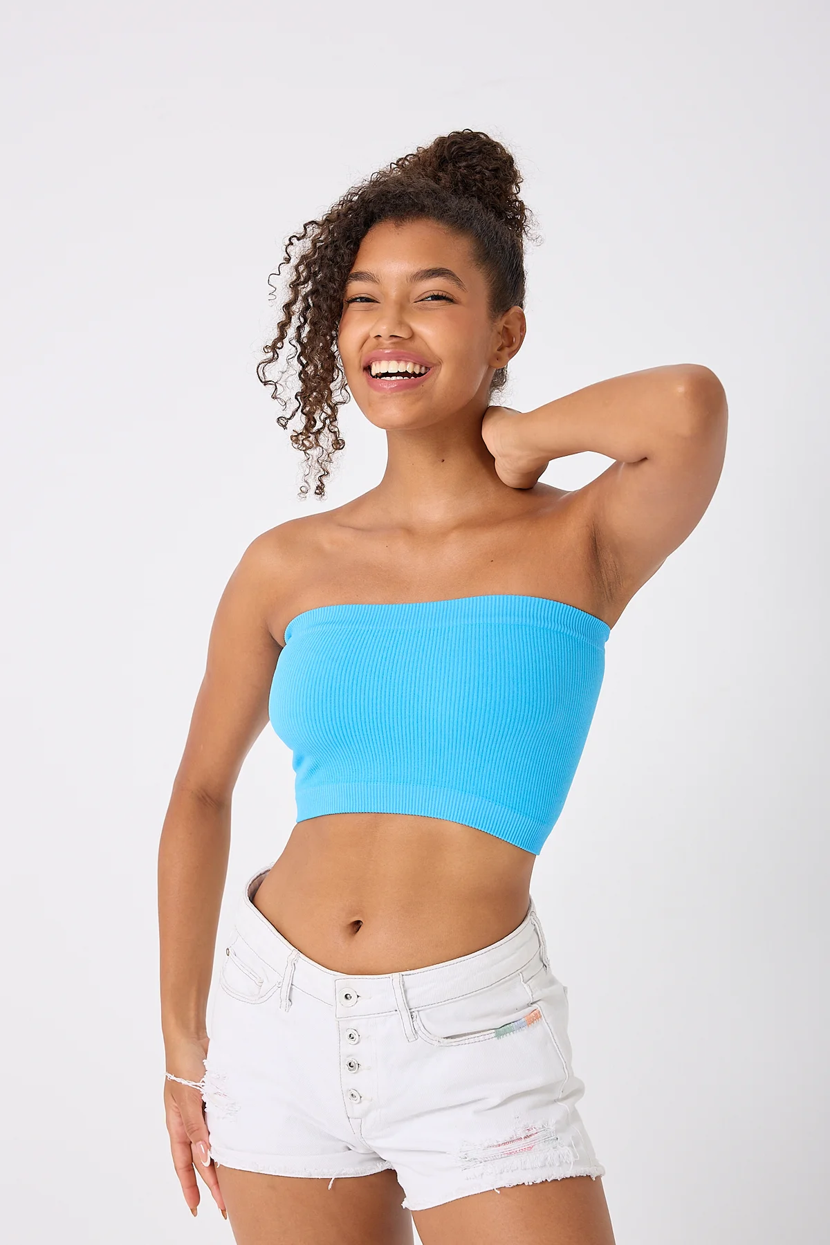 Kadın Straplez Crop Top