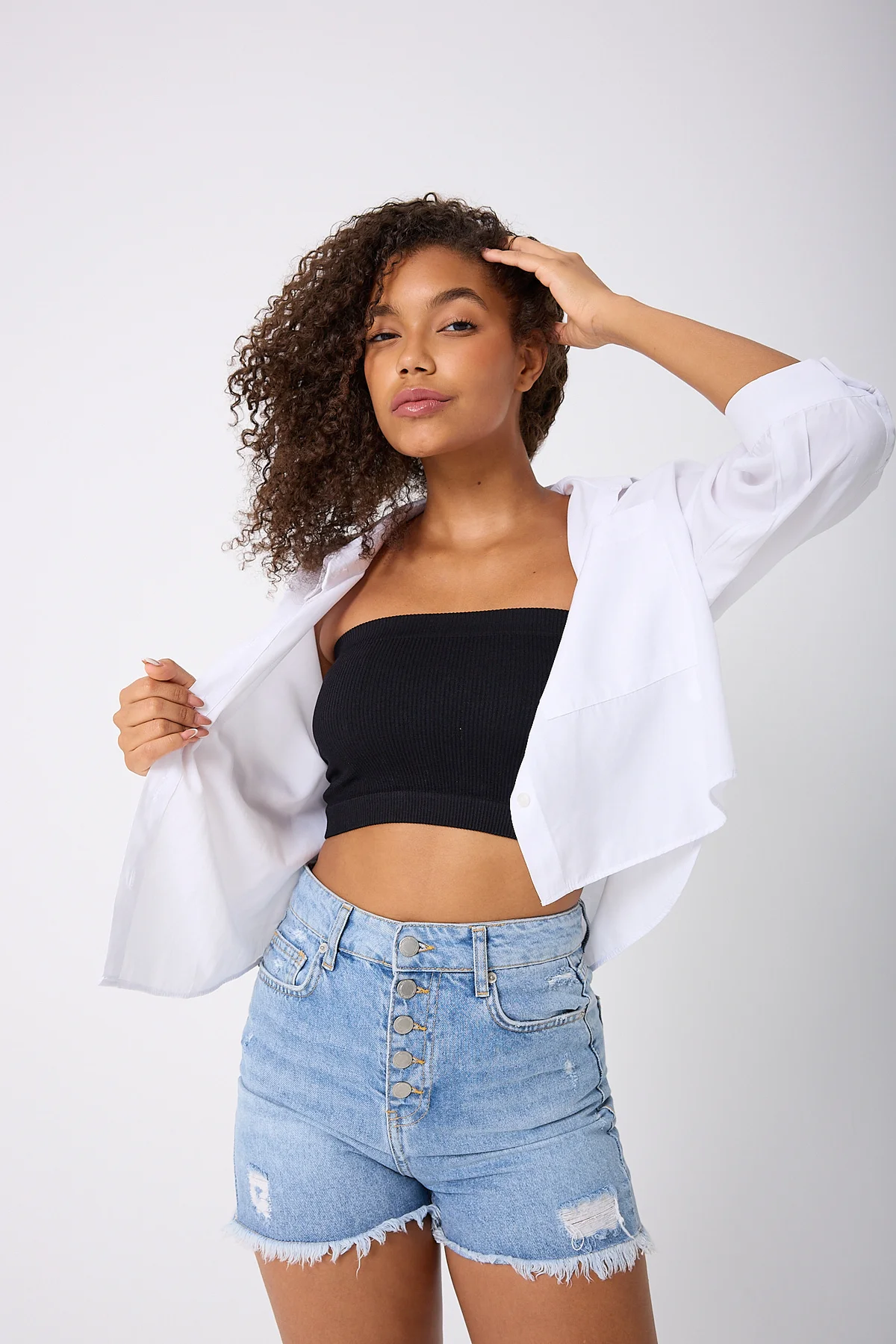Kadın Straplez Crop Top