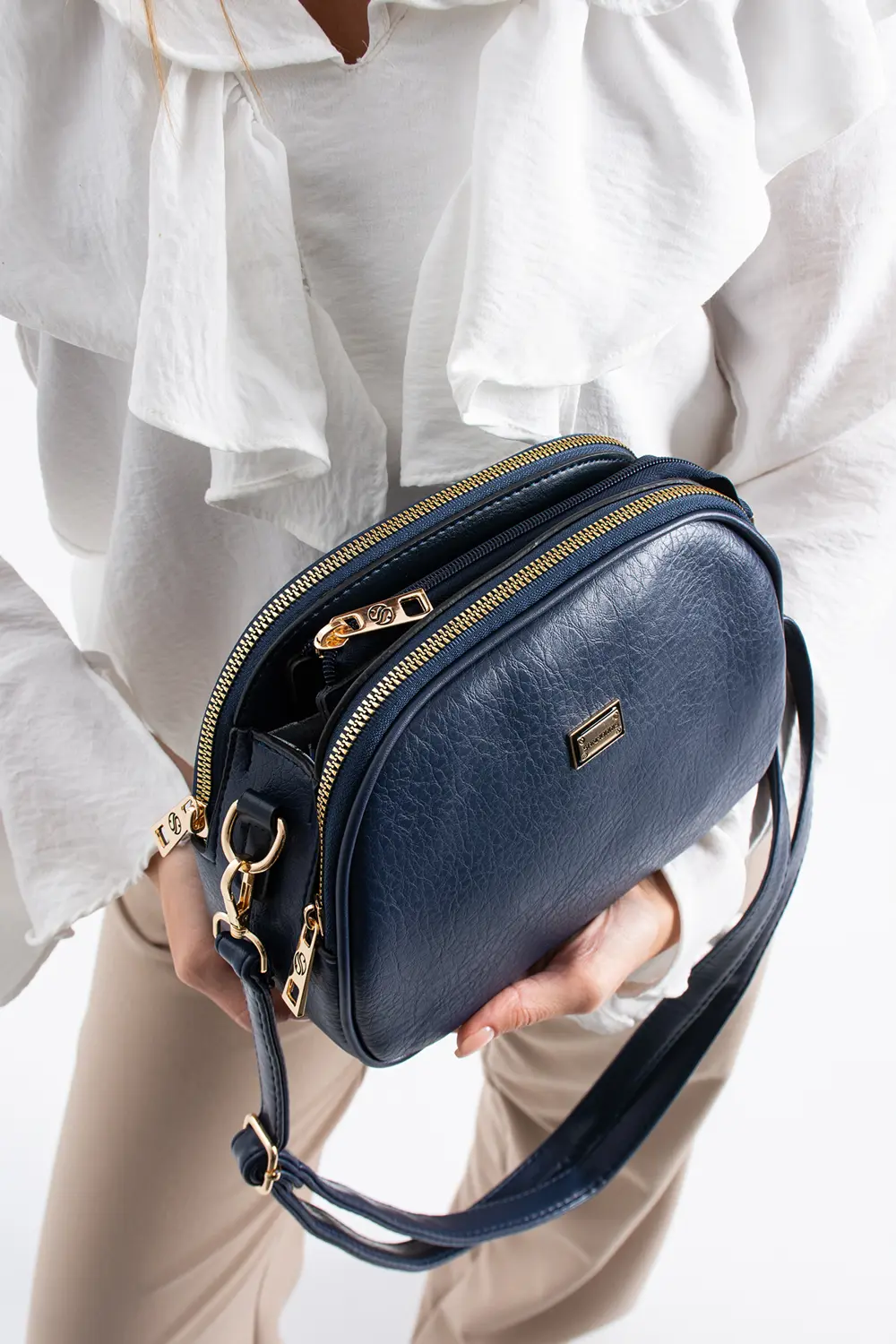 Kadın Suni Deri 4 Bölmeli Ayarlanabilir Çapraz Askılı Çapraz Ve O