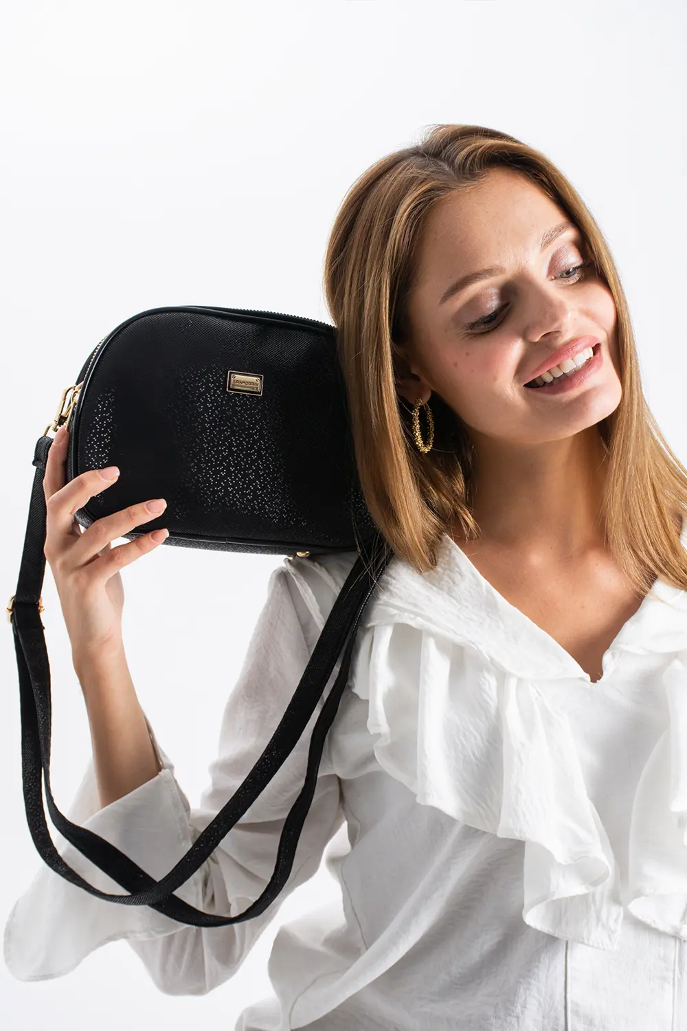 Kadın Suni Deri 4 Bölmeli Ayarlanabilir Çapraz Askılı Çapraz Ve O