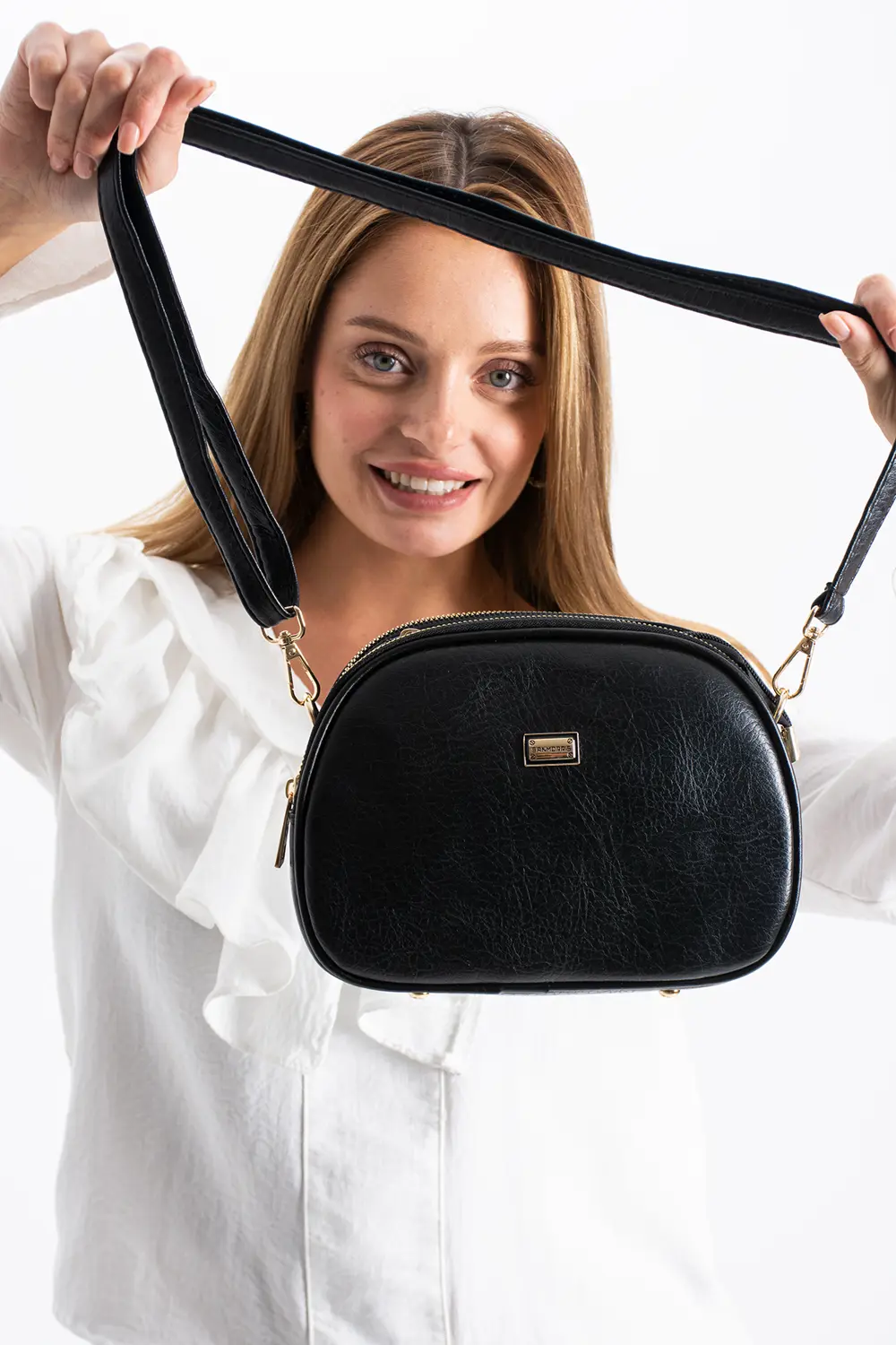 Kadın Suni Deri 4 Bölmeli Ayarlanabilir Çapraz Askılı Çapraz Ve O