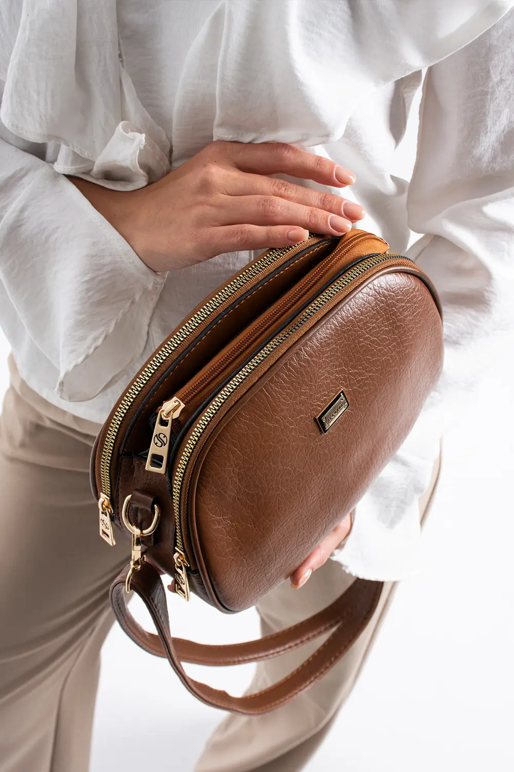 Kadın Suni Deri 4 Bölmeli Ayarlanabilir Çapraz Askılı Çapraz Ve O