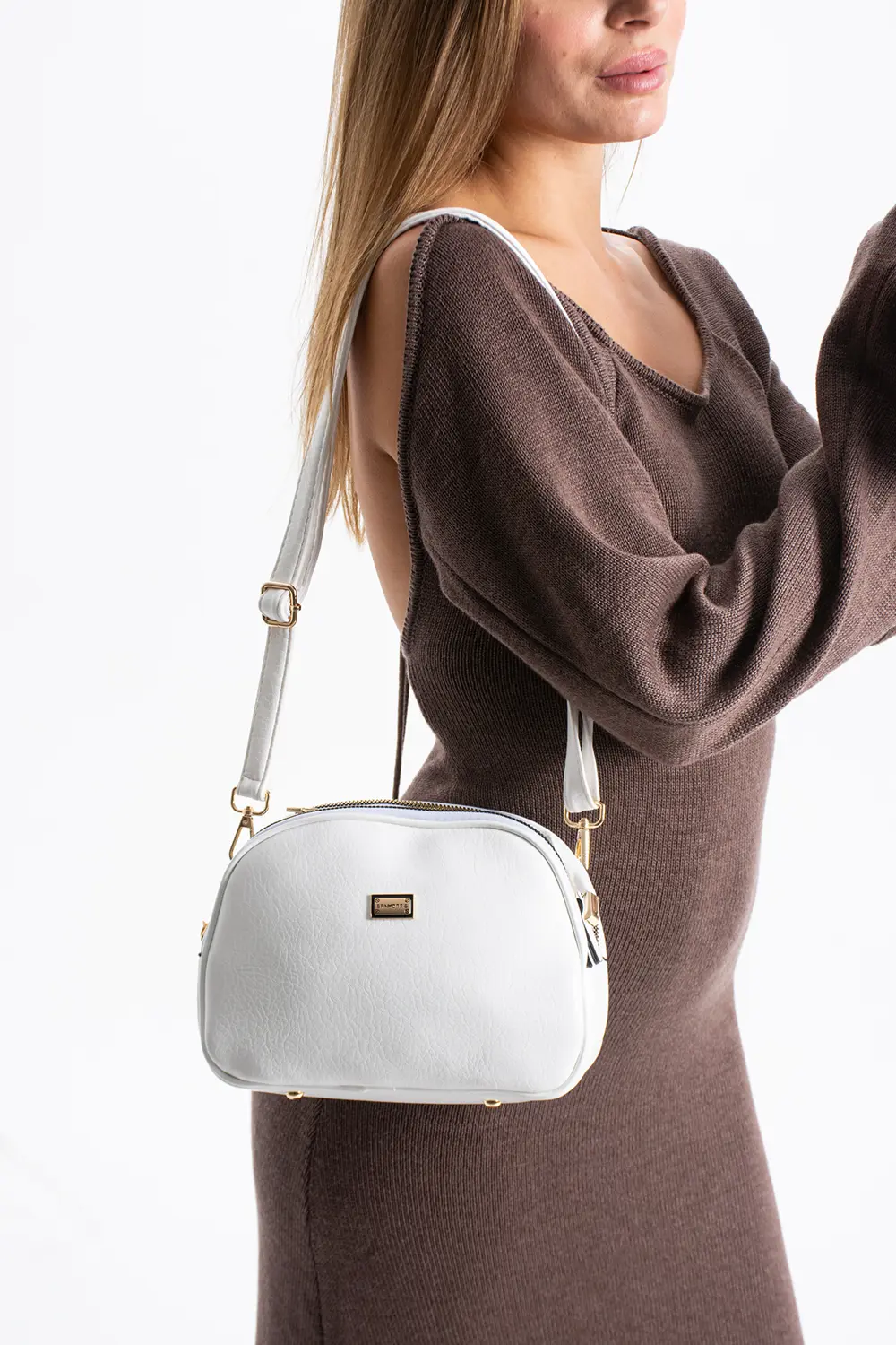 Kadın Suni Deri 4 Bölmeli Ayarlanabilir Çapraz Askılı Çapraz Ve O