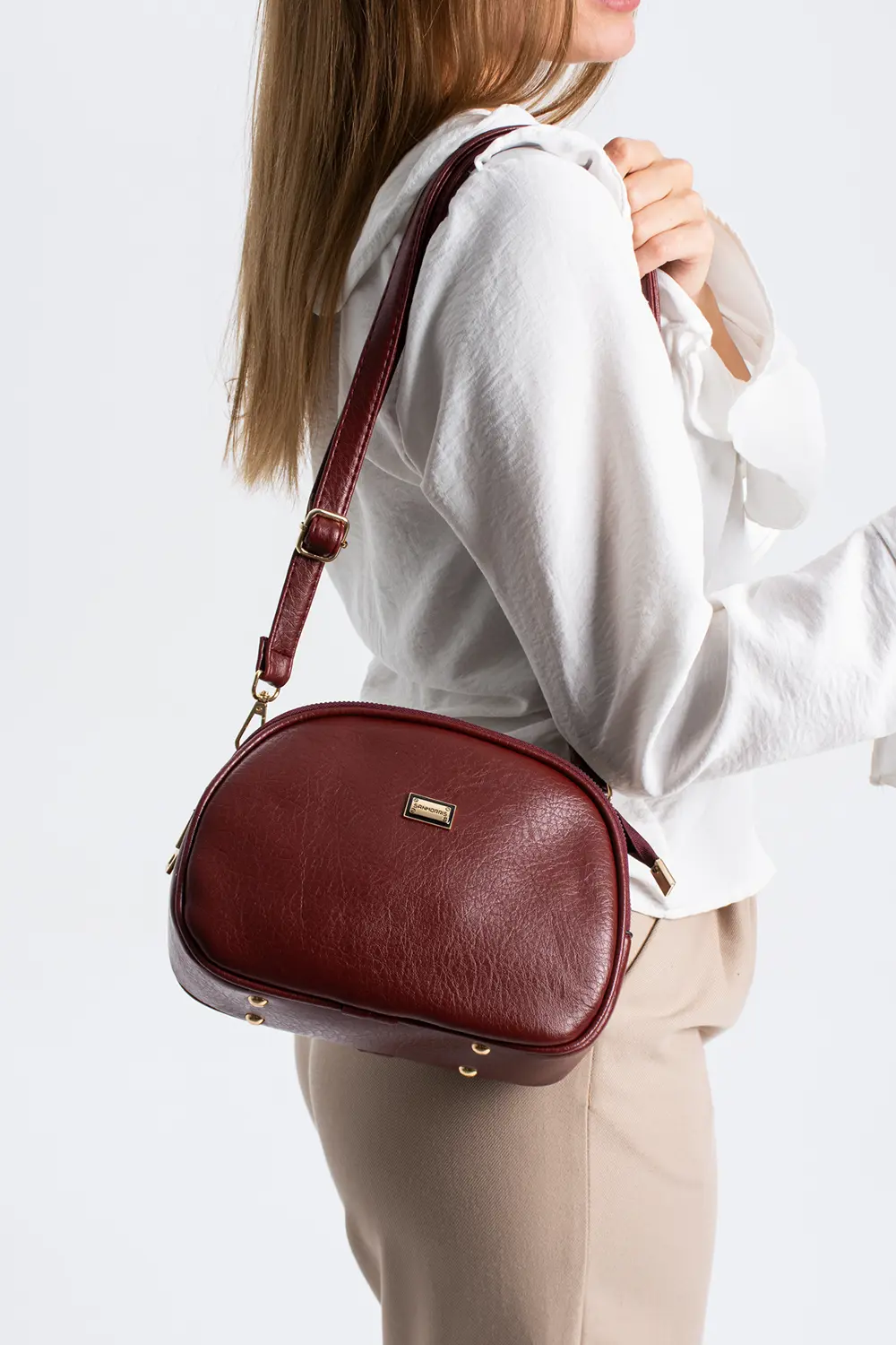 Kadın Suni Deri 4 Bölmeli Ayarlanabilir Çapraz Askılı Çapraz Ve O