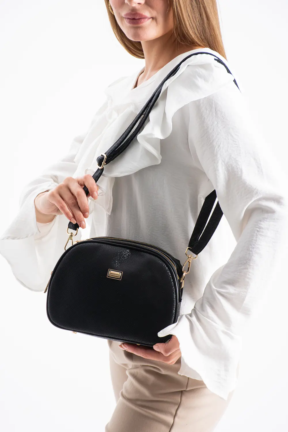 Kadın Suni Deri 4 Bölmeli Ayarlanabilir Çapraz Askılı Çapraz Ve O