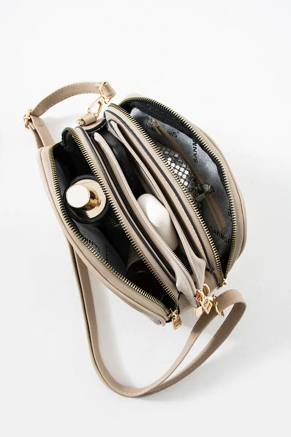 Kadın Suni Deri 4 Bölmeli Ayarlanabilir Çapraz Askılı Çapraz Ve O