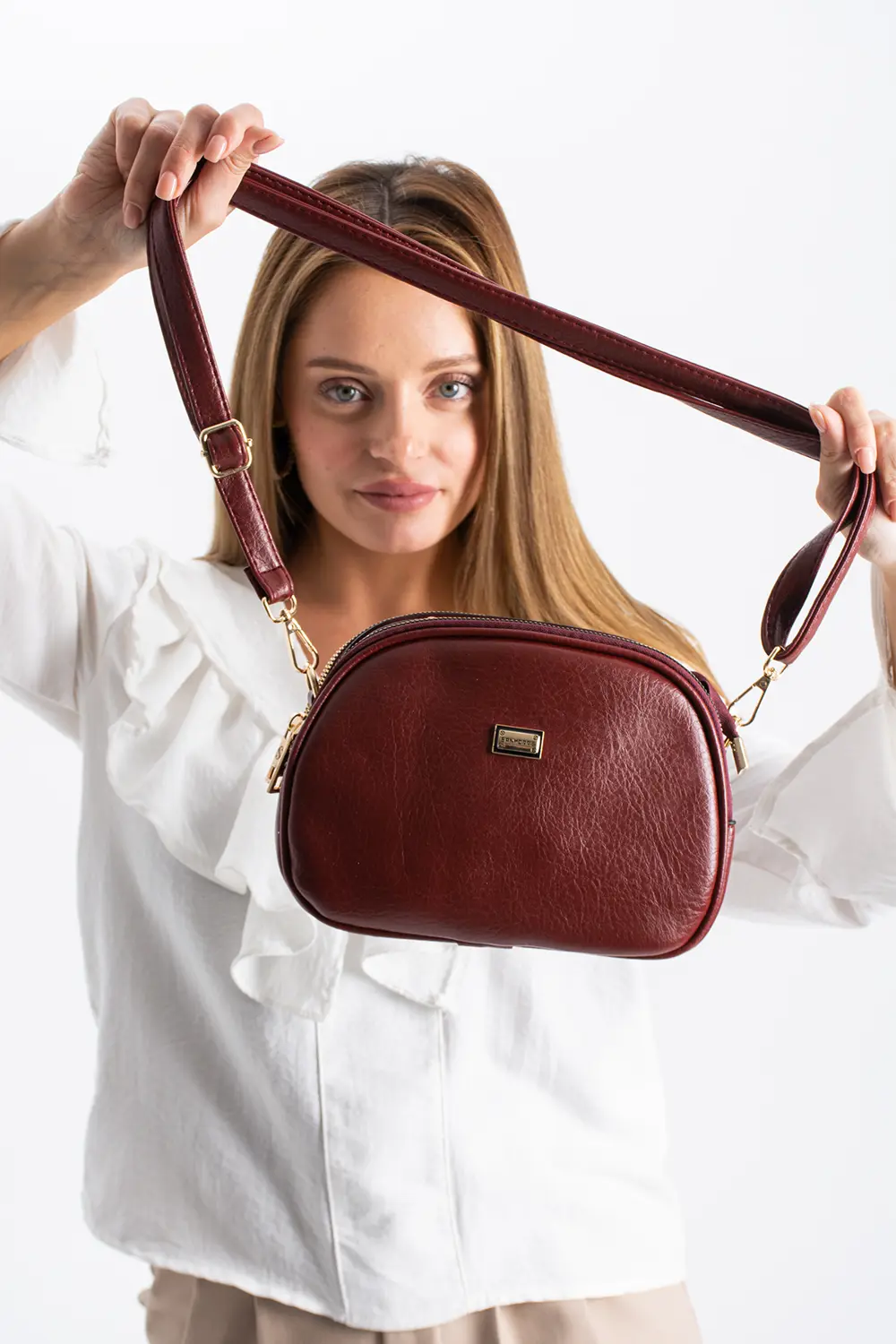 Kadın Suni Deri 4 Bölmeli Ayarlanabilir Çapraz Askılı Çapraz Ve O