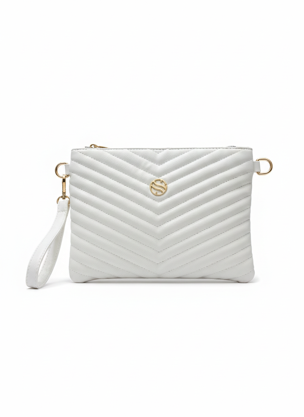 Kadın Suni Deri Beyaz Renkli Ayarlanabilir Çapraz Ve El Askılı Po