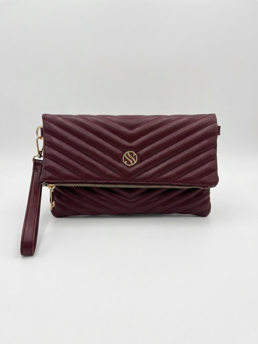 Kadın Suni Deri Kapitone Desenli Çapraz Askılı Mıknatıslı ve Ferm