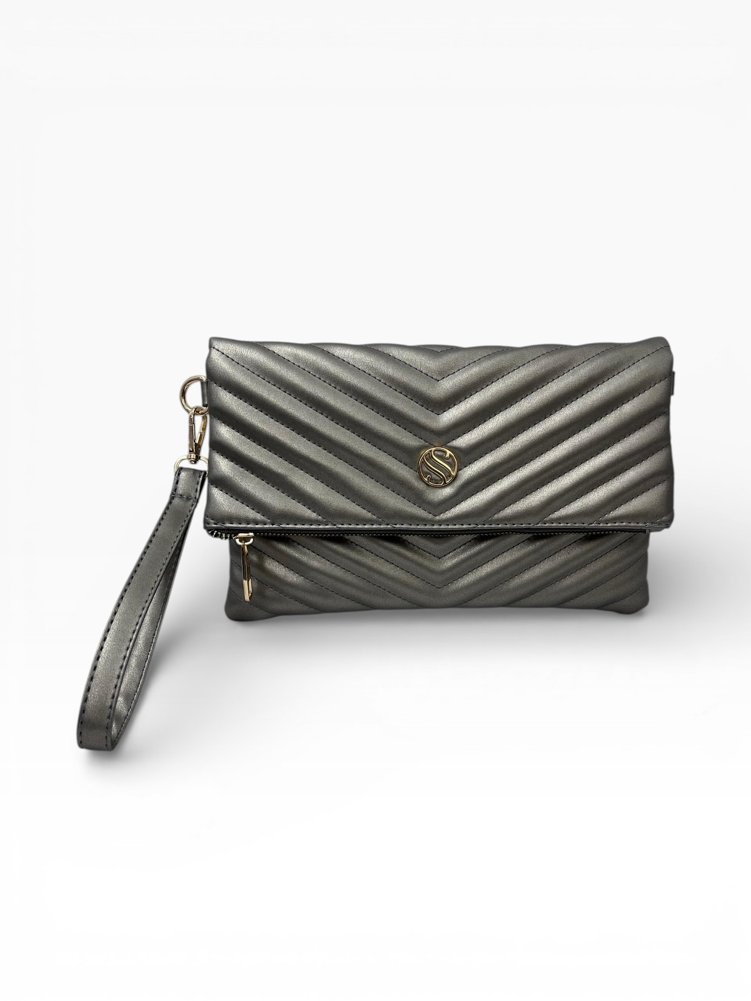 Kadın Suni Deri Kapitone Desenli Çapraz Askılı Mıknatıslı ve Ferm