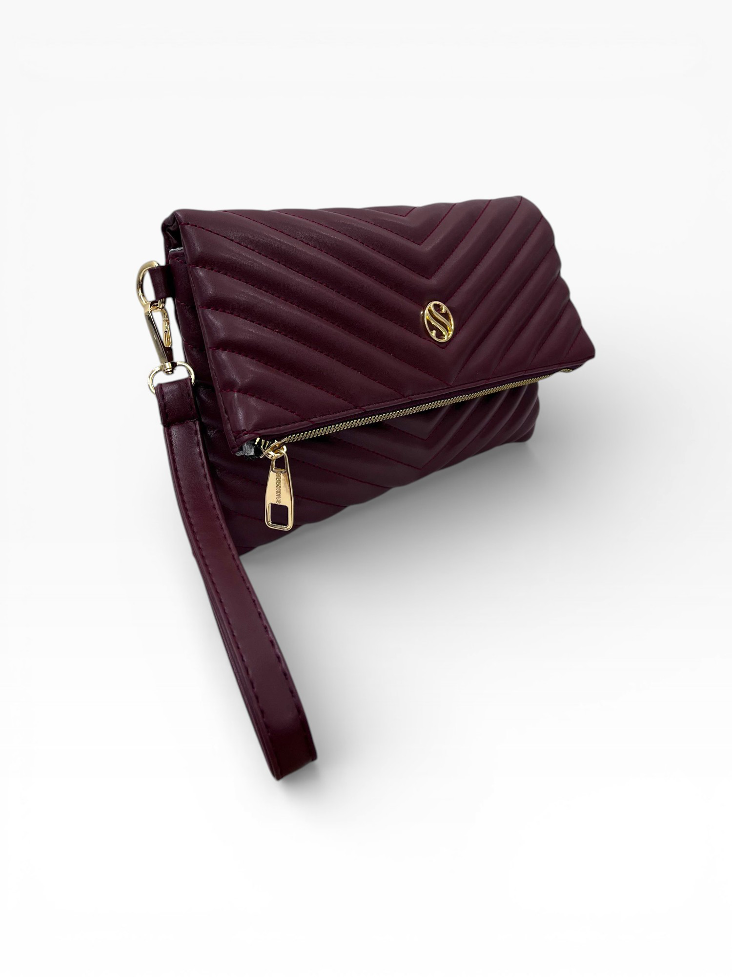 Kadın Suni Deri Kapitone Desenli Çapraz Askılı Mıknatıslı ve Ferm