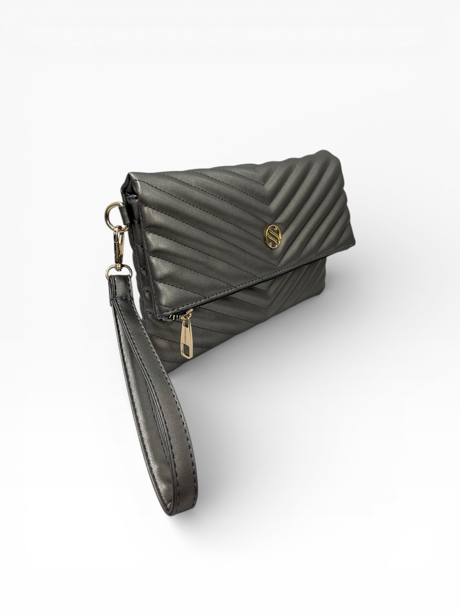 Kadın Suni Deri Kapitone Desenli Çapraz Askılı Mıknatıslı ve Ferm