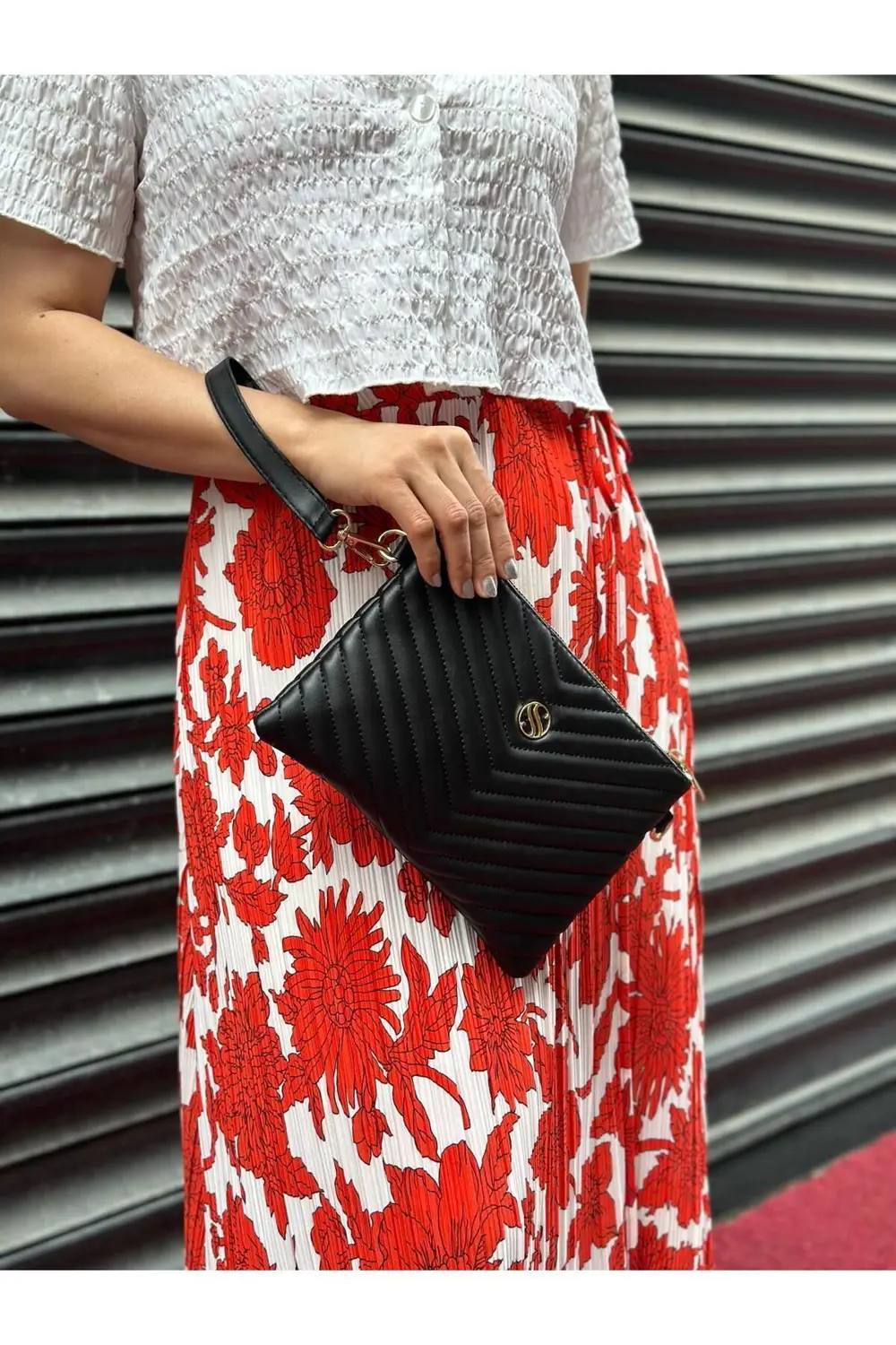 Kadın Suni Deri Siyah Mat Ayarlanabilir Çapraz Ve El Askılı Portf