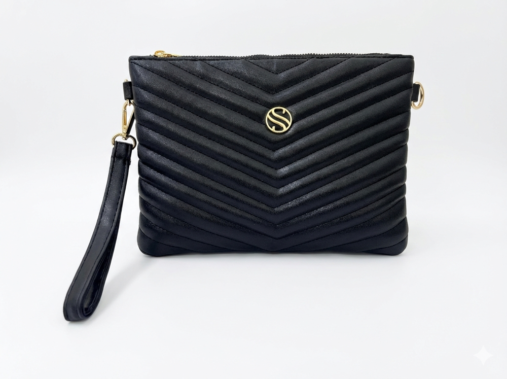 Kadın Suni Deri Siyah Mat Ayarlanabilir Çapraz Ve El Askılı Portf