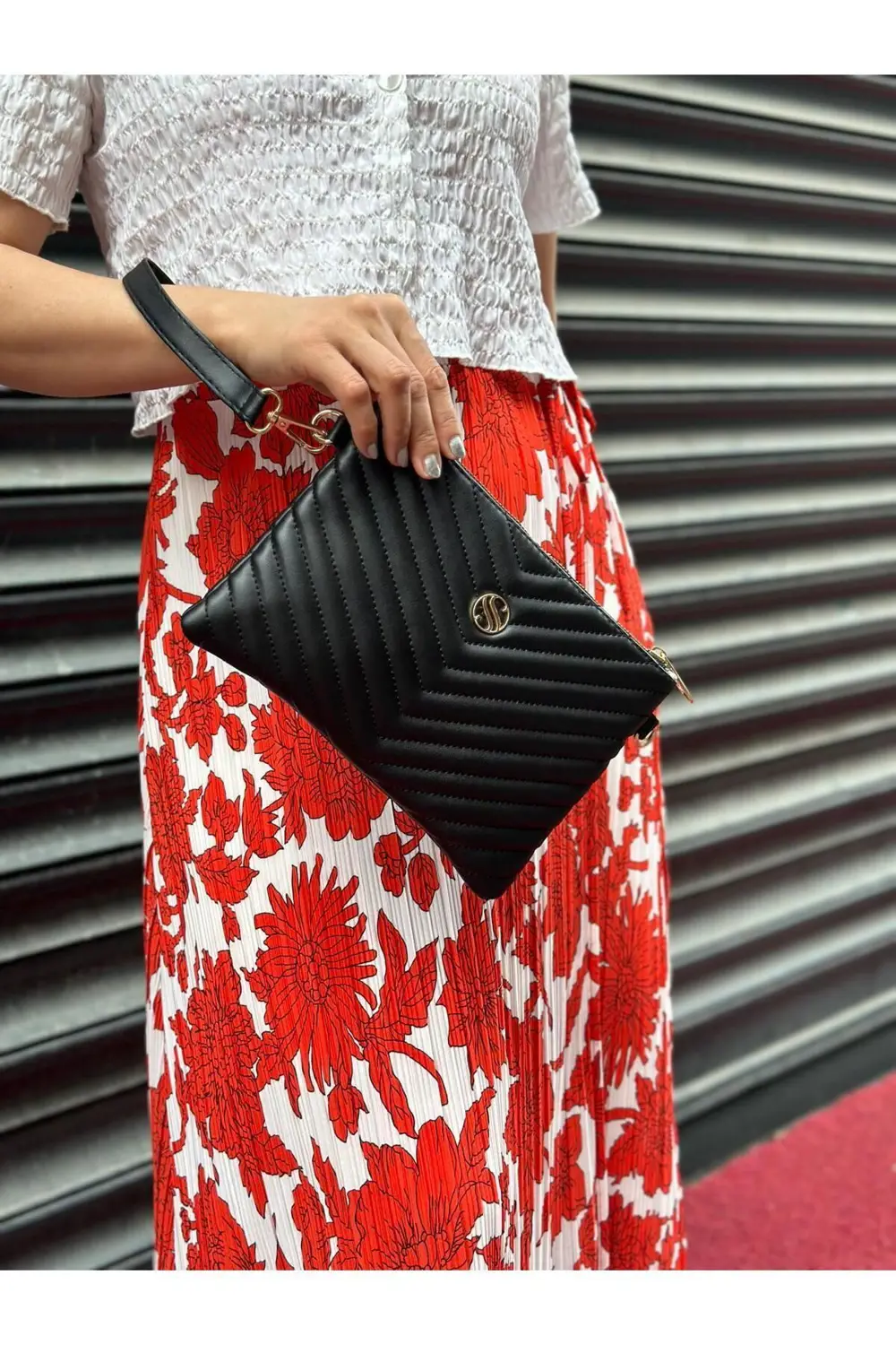 Kadın Suni Deri Siyah Mat Ayarlanabilir Çapraz Ve El Askılı Portf