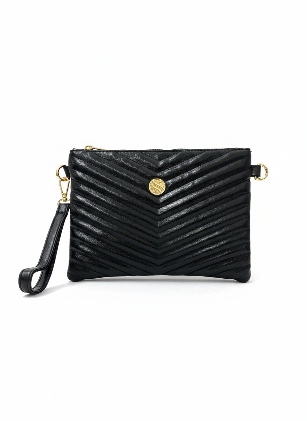 Kadın Suni Deri Siyah Parlak Renkli Ayarlanabilir Çapraz Ve El As