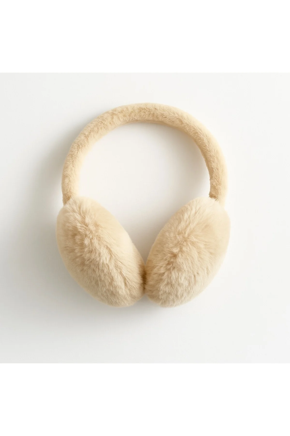 Kadın Suni Kürk Kulaklık – Yumuşak Peluş Kışlık Ear Muf Bej Kulaklık