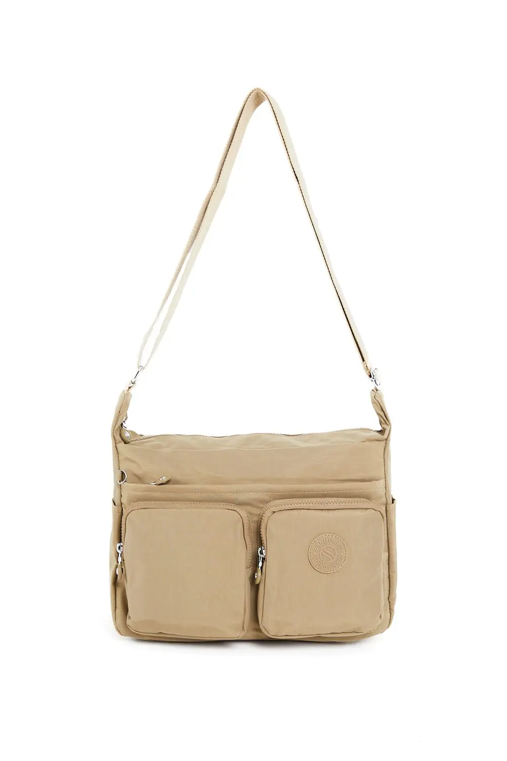 Kadın Suya Dayanıklı Krinkıl Kumaş Çok Gözlü Ayarlanabilir Bej Ça